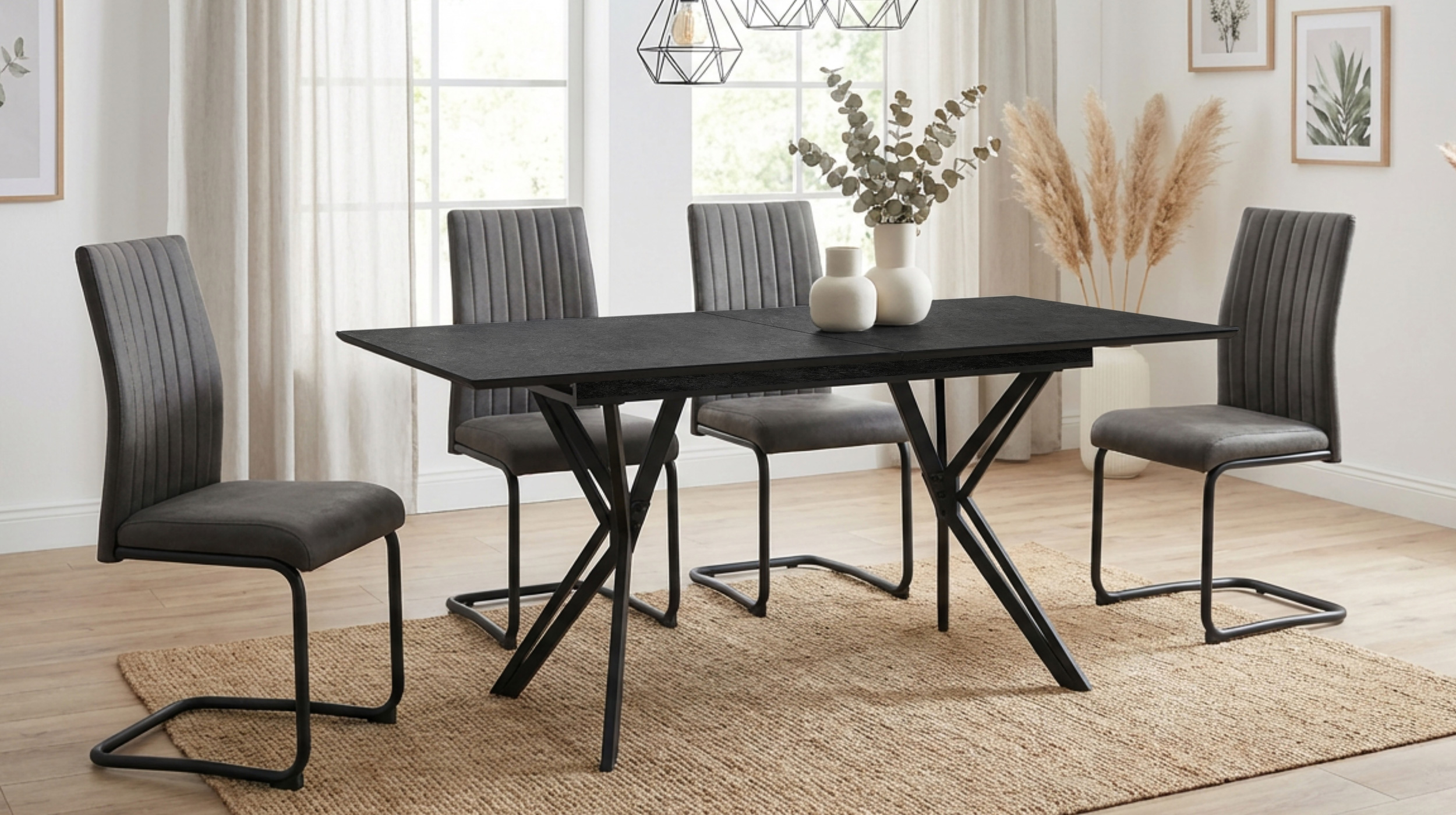 Esstisch ausziehbar 160 - 200 cm Steinoptik - PULA