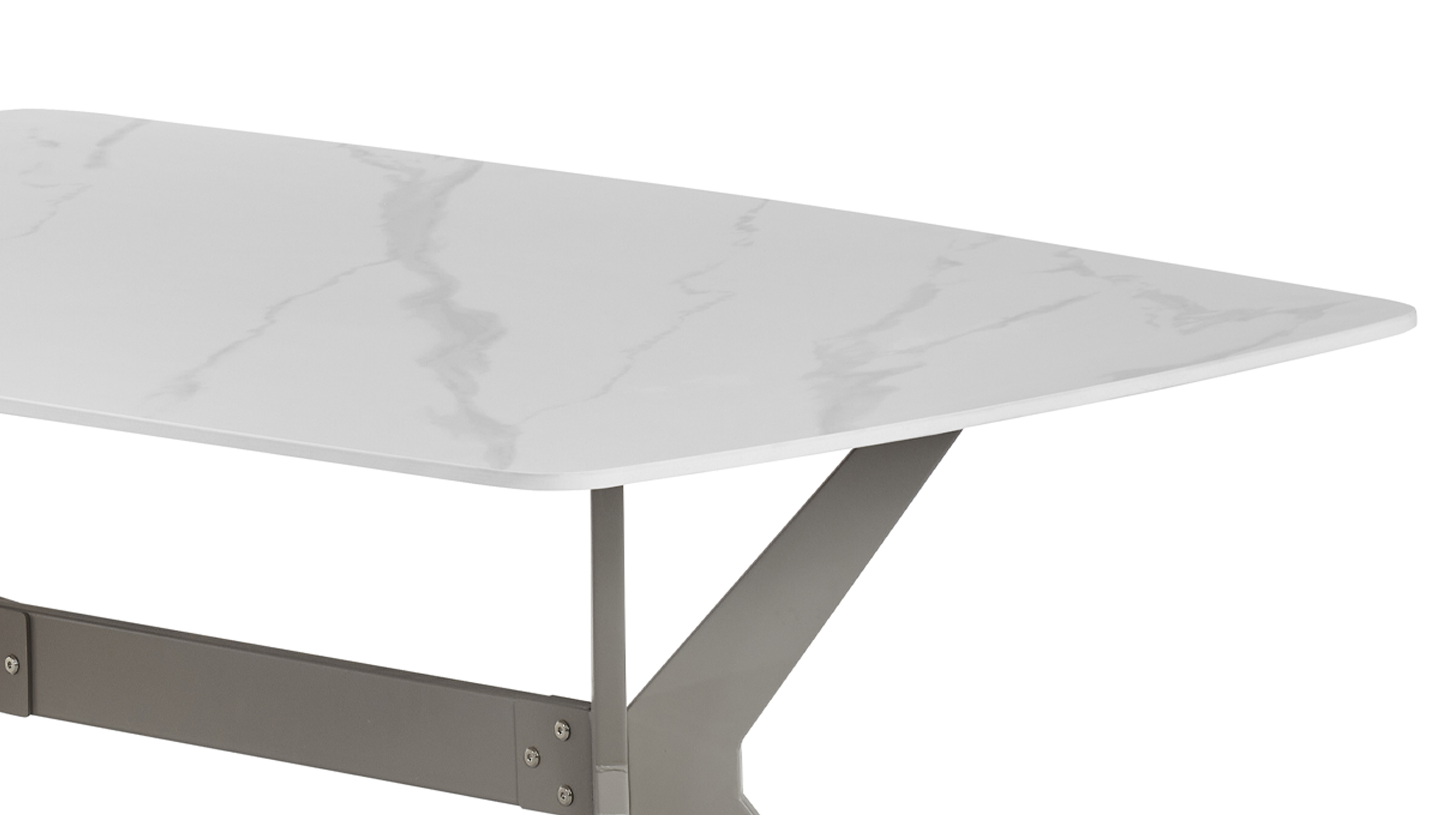 Esstisch 140 x 80 cm Marmoroptik weiß - ZINASCO