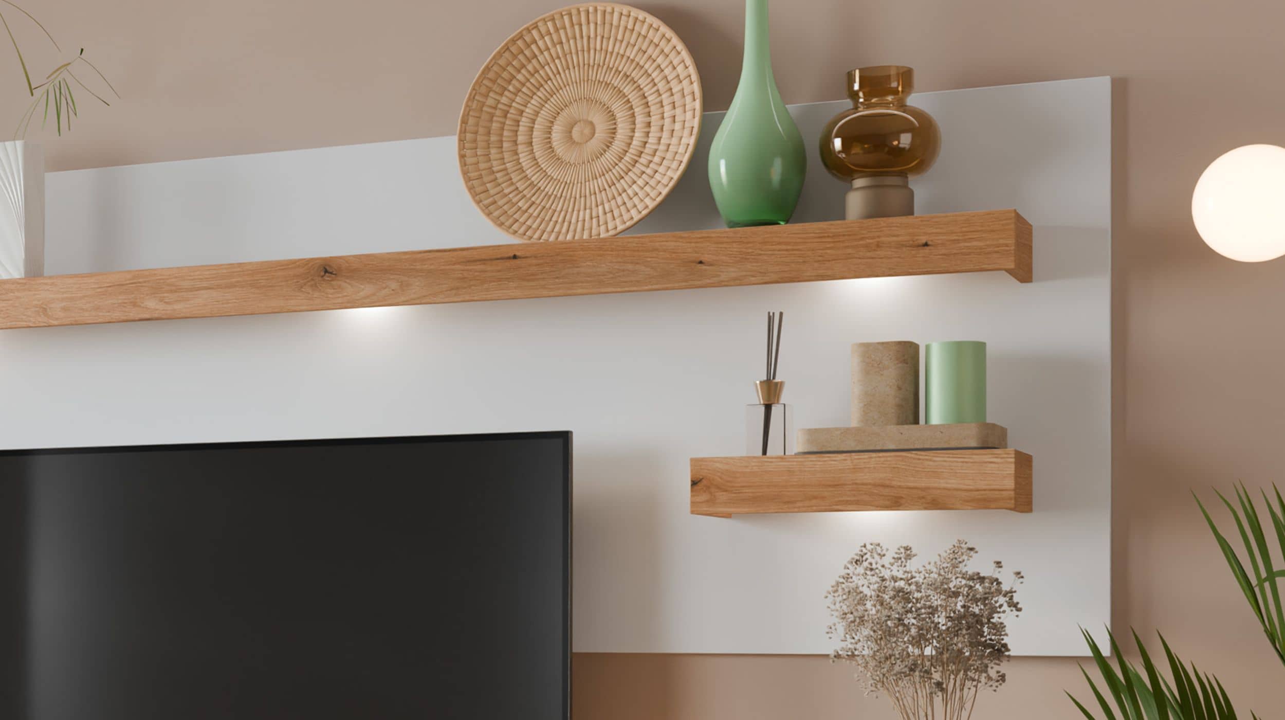 Wandboard weiß - Coast Evoke Eiche 216 cm - ORETA