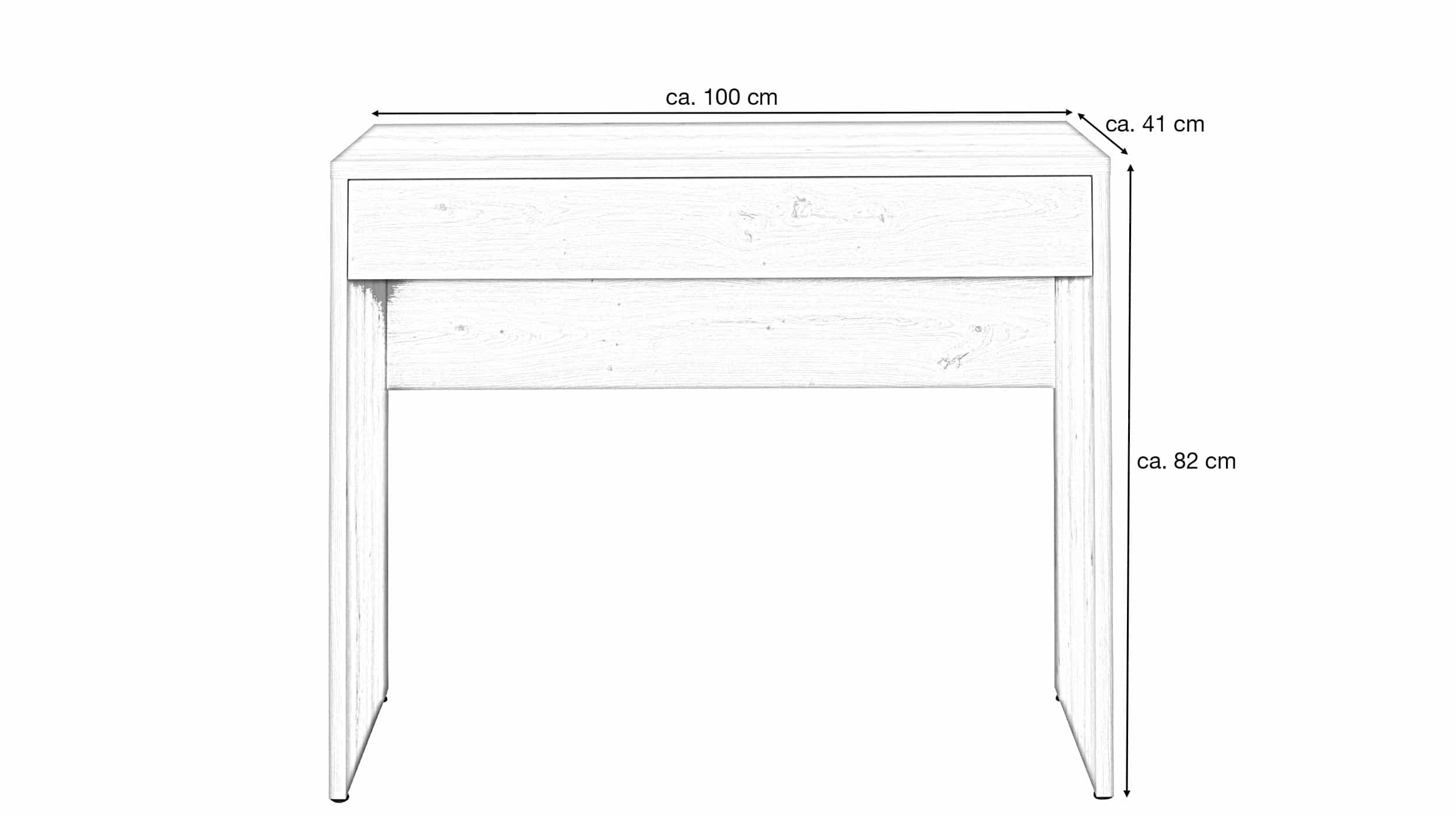 Schminktisch mit Schublade Artisan Eiche 100 cm - ESPRESSO