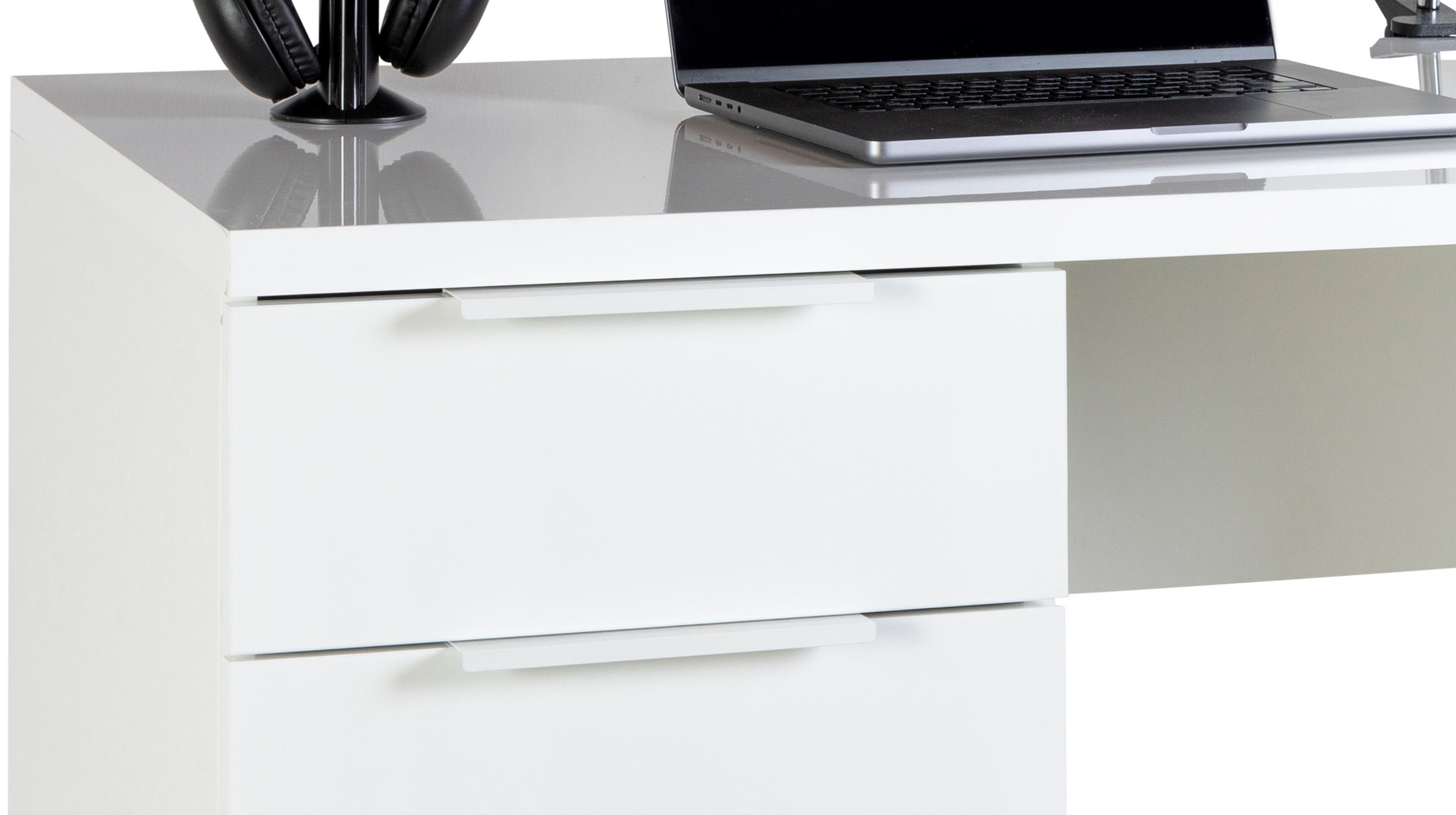 Computerschreibtisch mit Schublade weiß hochglanz 110 cm - ESPRESSO