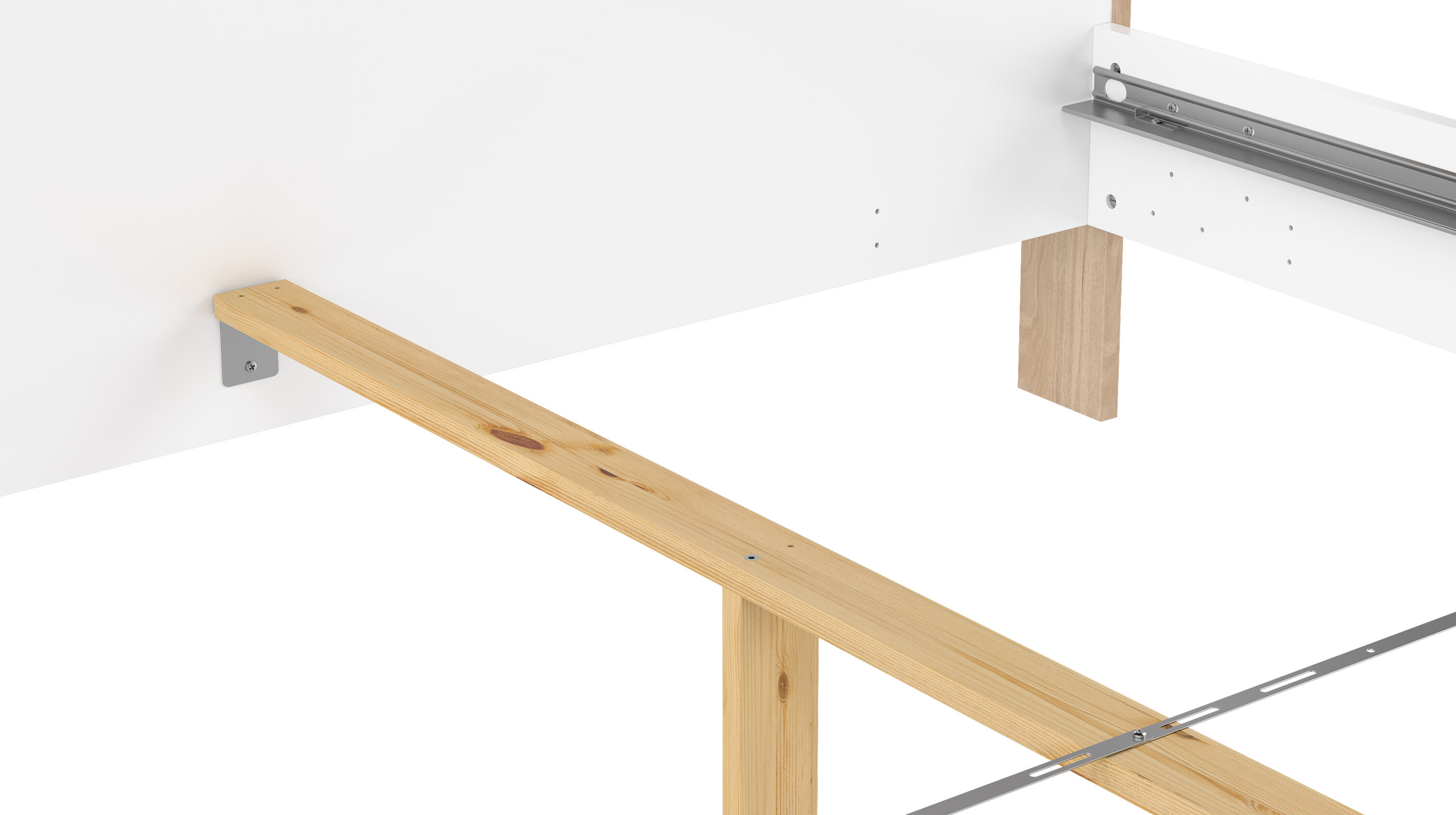 Futonbett 180 x 200 cm weiß hochglanz Jackson Hickory - NEXT