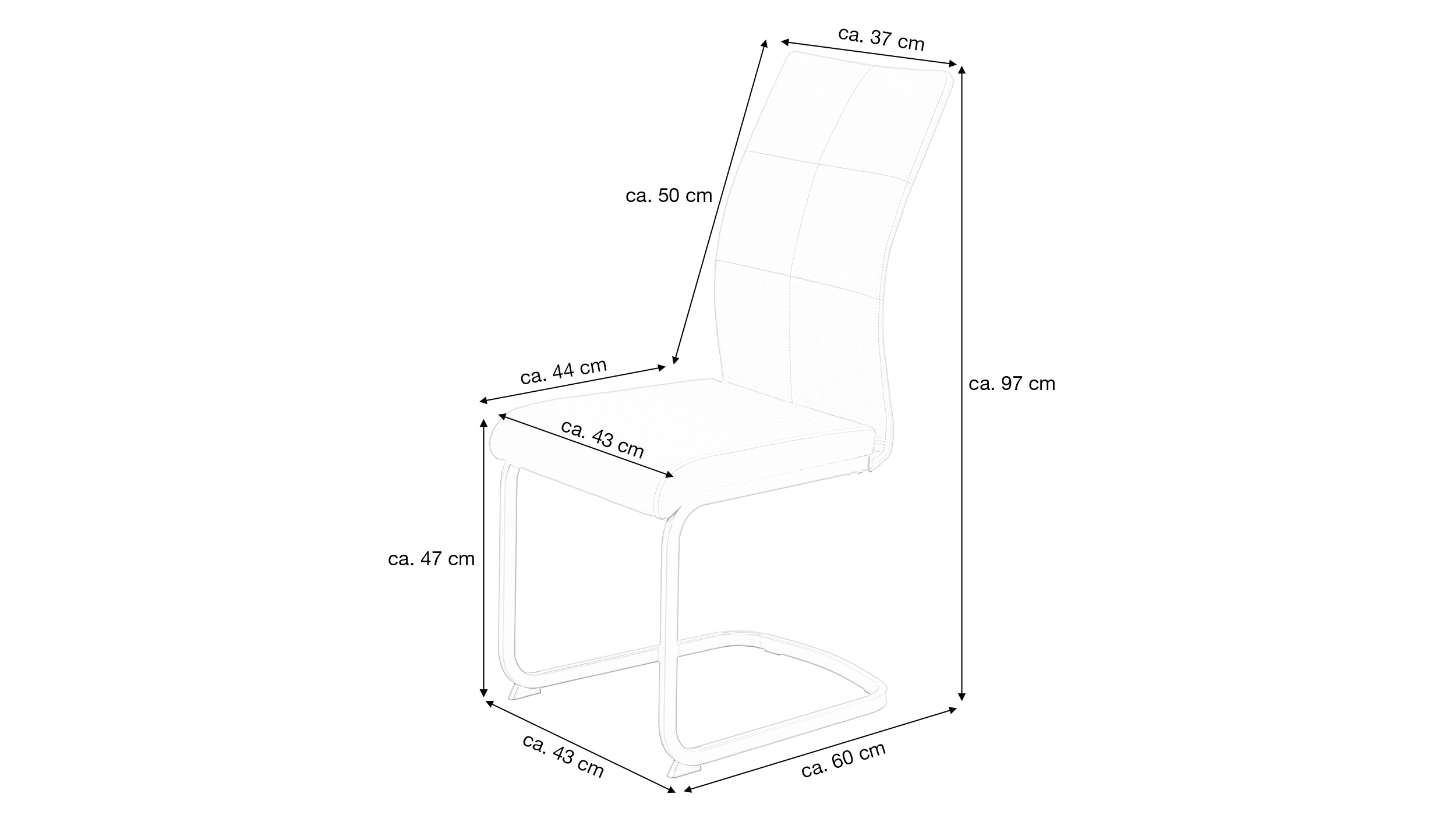 Schwingstuhl für Esszimmer anthrazit mit Microfaser - MELANIE
