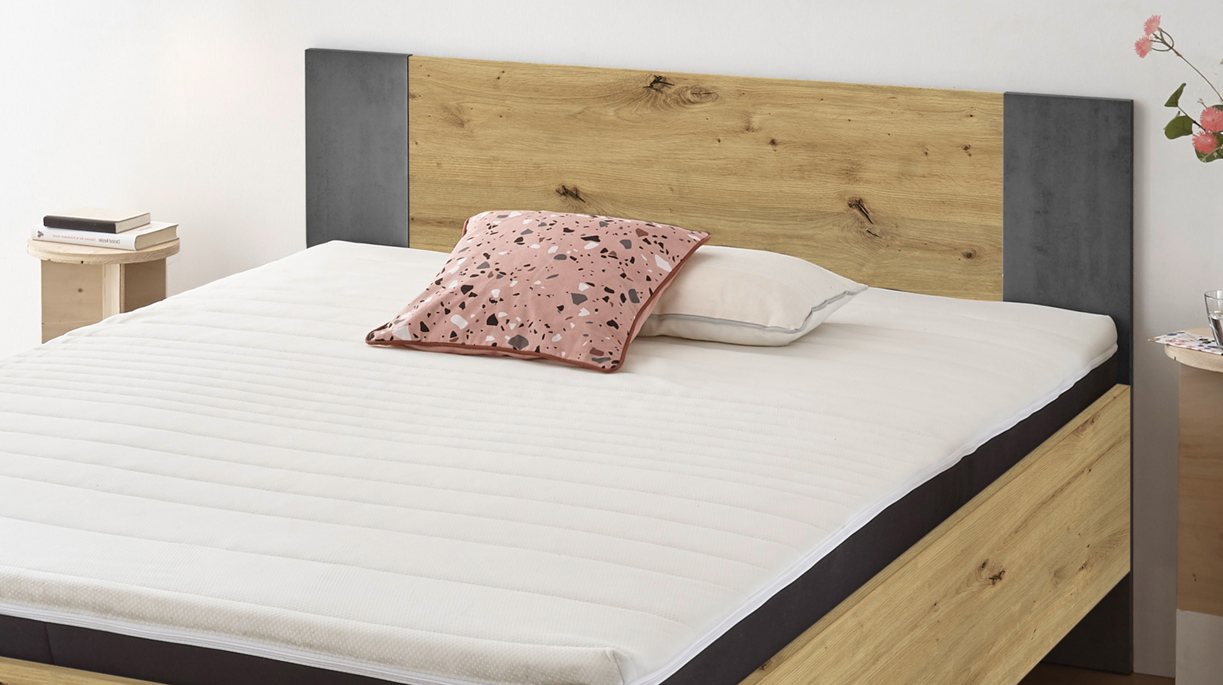 Jugendbett 140 x 200 cm Artisan Eiche - Bettkasten - MARTIN