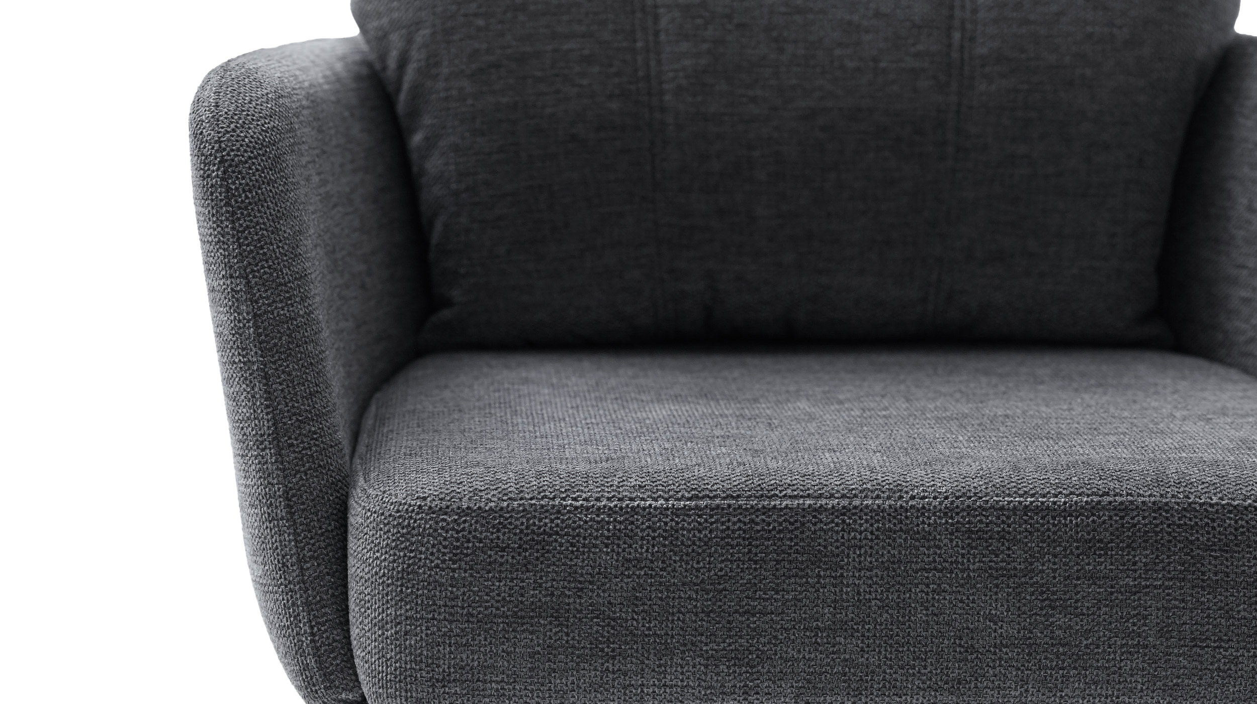 Armlehnstuhl anthrazit Drehstuhl Chenille Optik - UTICA