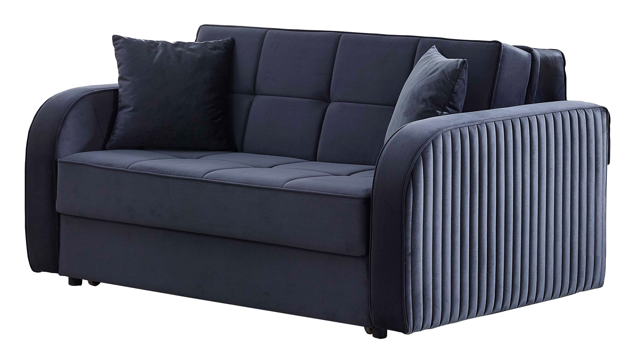 Schlafsofa anthrazit Bettkasten Dauerschläfer 162 cm - FREDERICO