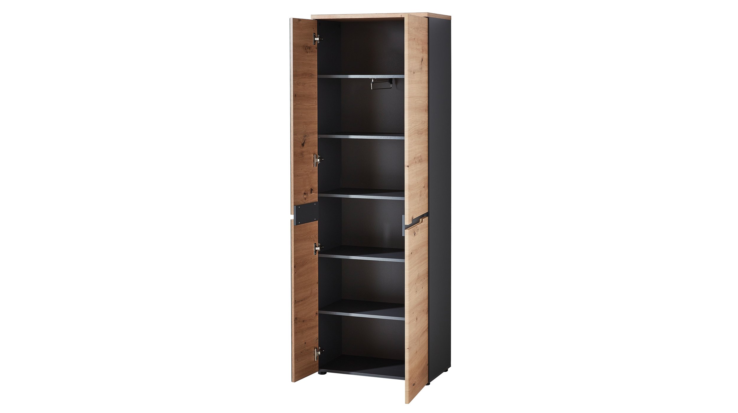 Garderobenschrank mit Spiegel Artisan Eiche - Graphit 65 cm - MEMPHIS