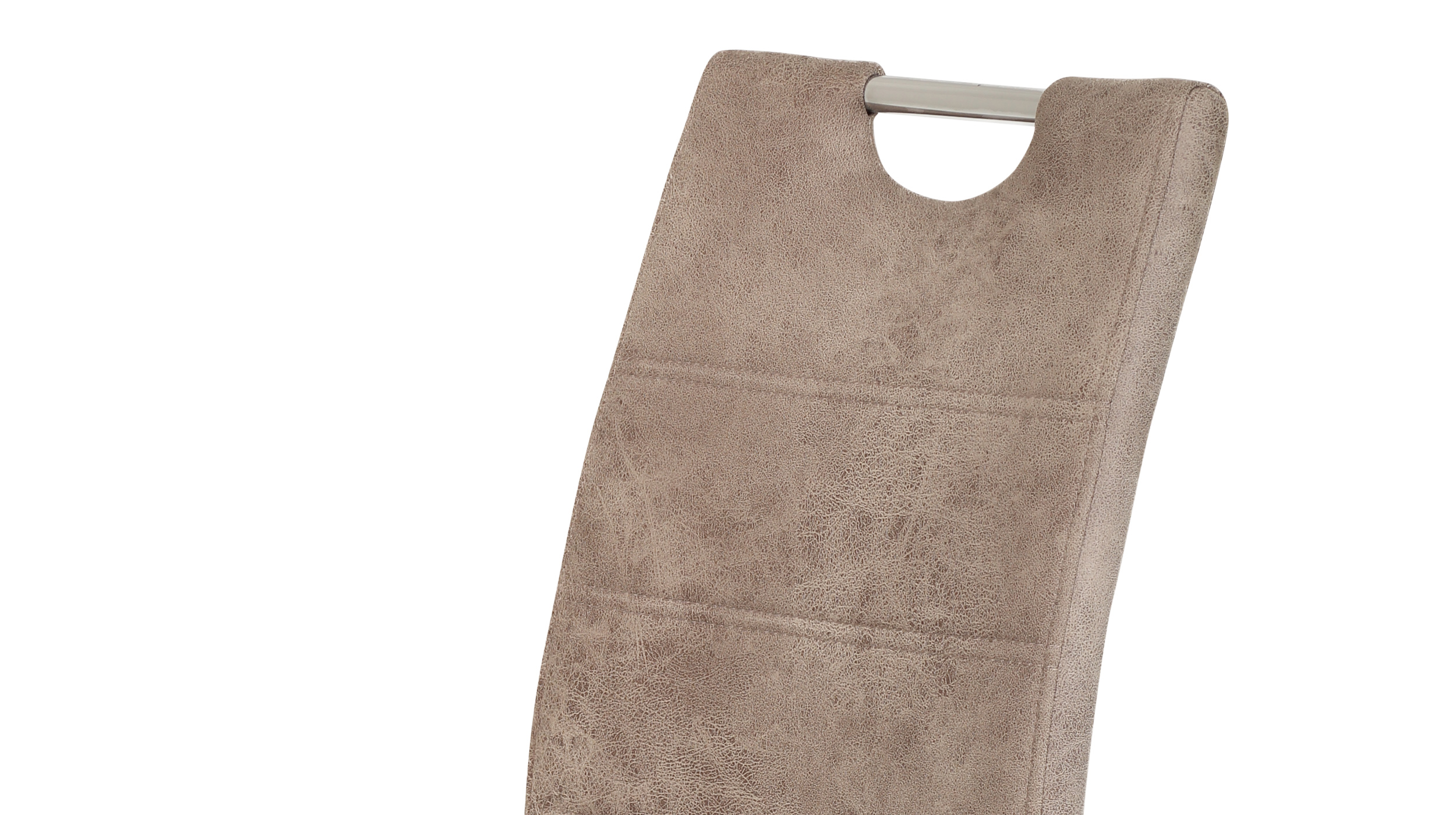 Polsterstuhl beige Metallgestell - Microfaser - SUSI