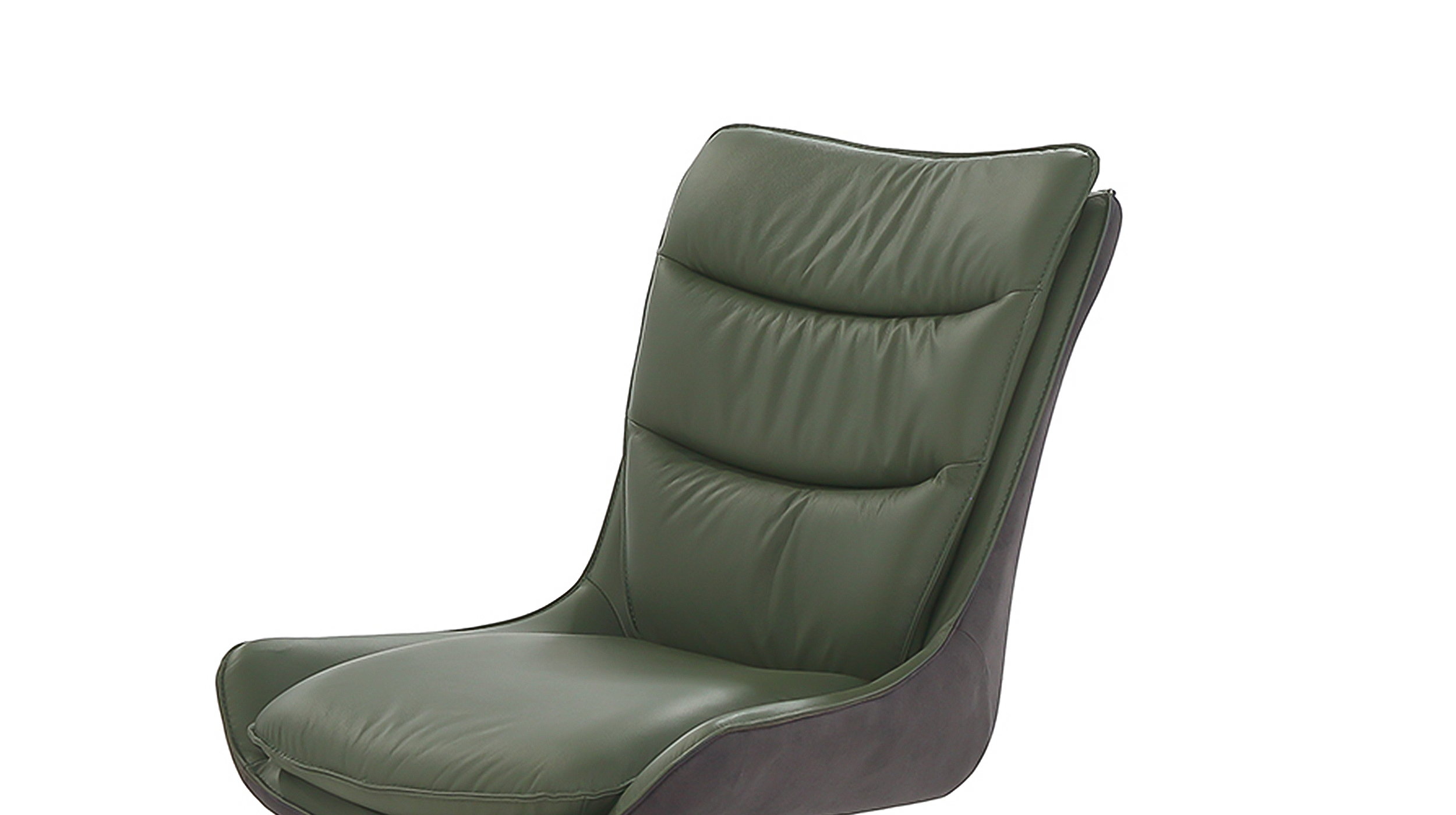 Polsterstuhl Schalenstuhl Echtleder grün - drehbar - MAURICE 