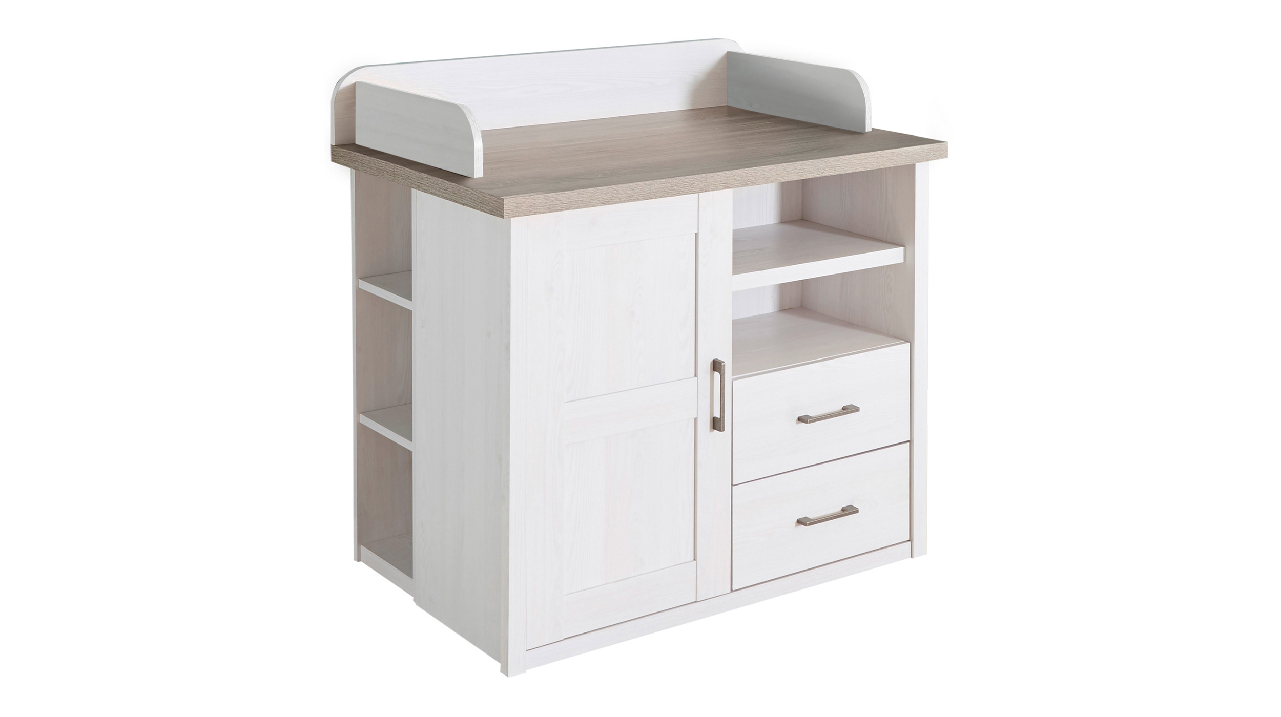 Wickelkommode Pinie weiß 107 cm x 75 cm Kommode - LUCA