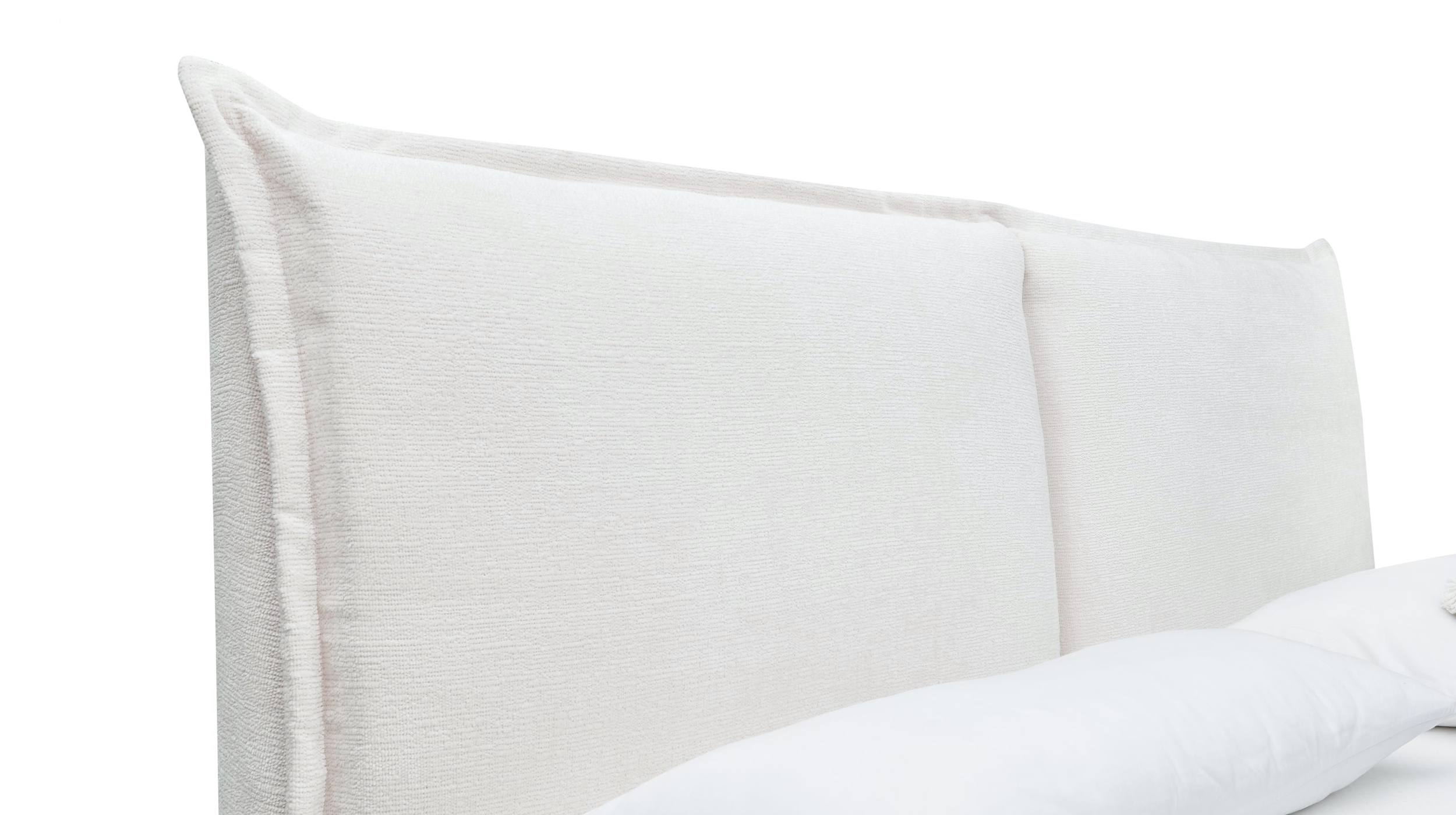 Boxspringbett 140 x 200 cm Chenille weiß - AREZZO