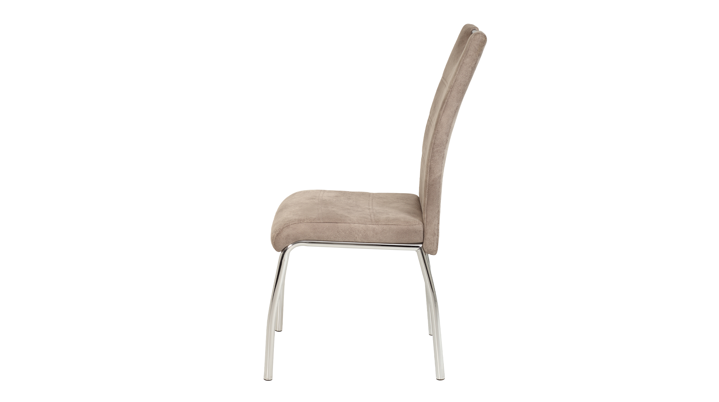 Polsterstuhl beige Metallgestell - Microfaser - SUSI