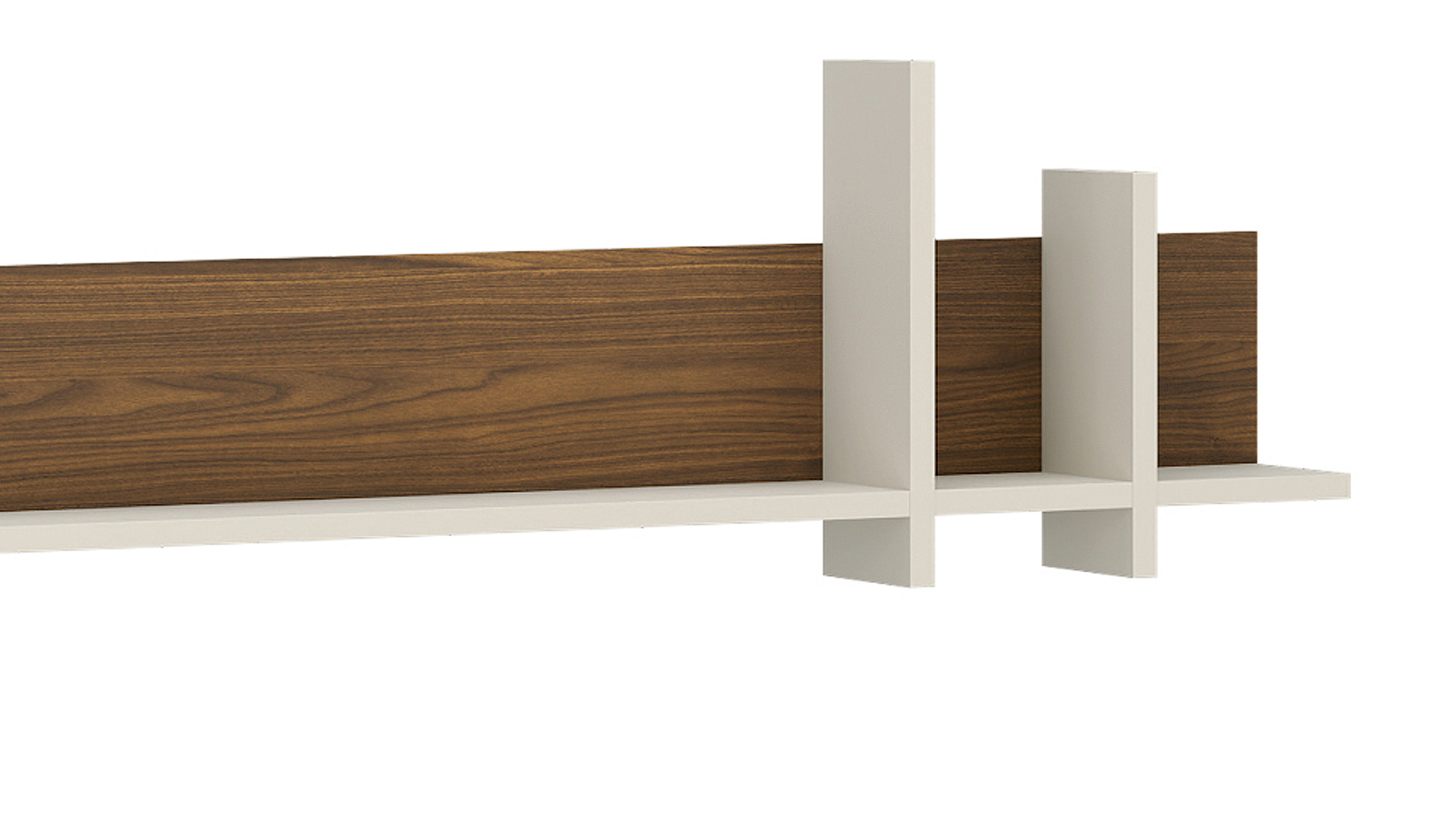 Wandregal Beige-Kaschmir - Nussbaum - 180 cm - VIRGINIA