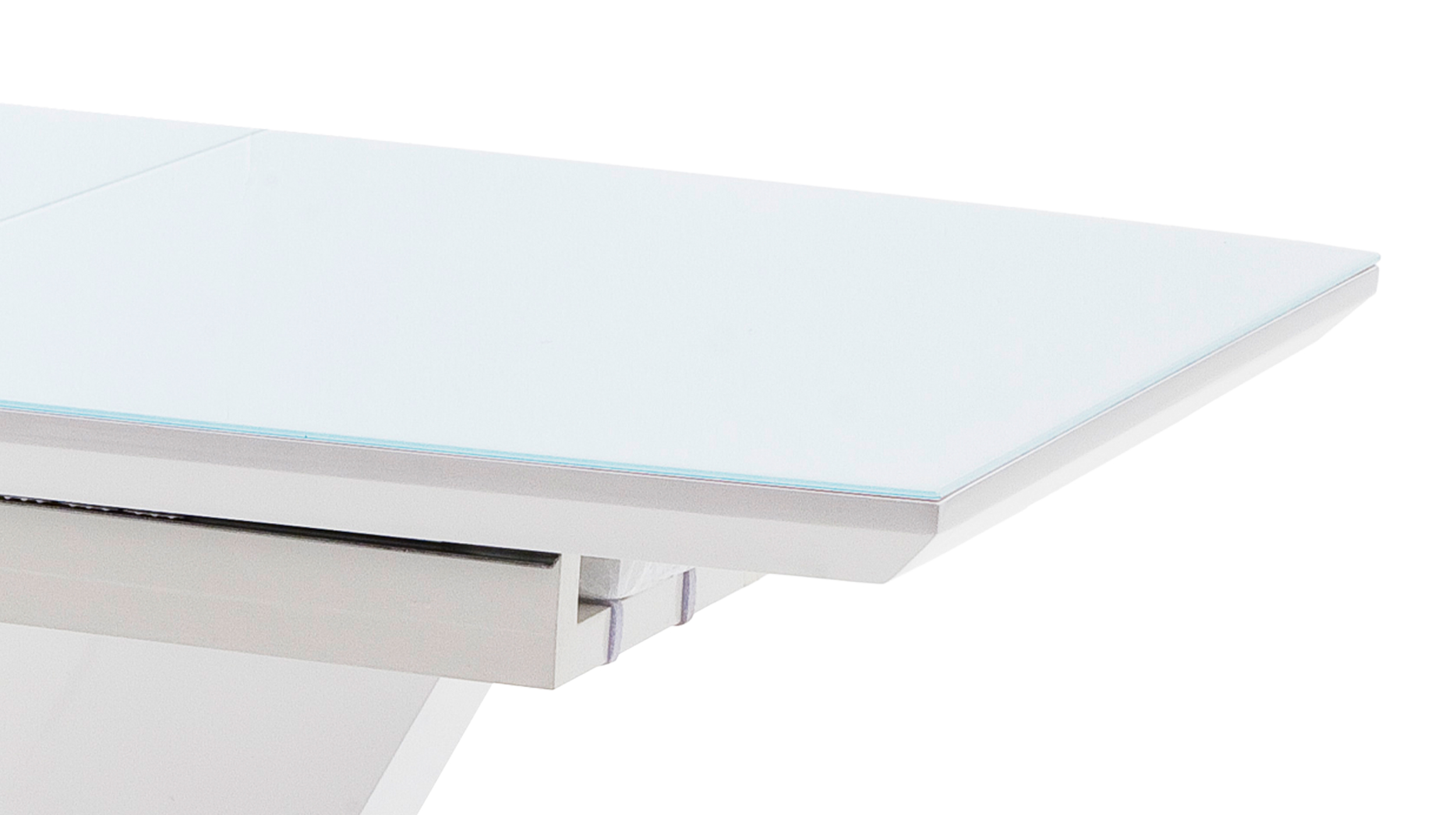 Esstisch 140 - 180 cm ausziehbar weiß hochglanz - GELINA