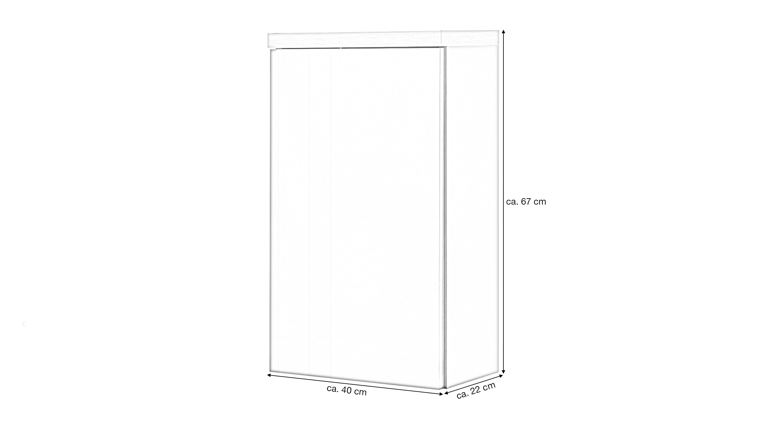 Bad Hängeschrank grau hochglanz - Eiche 40 cm - MUNDI