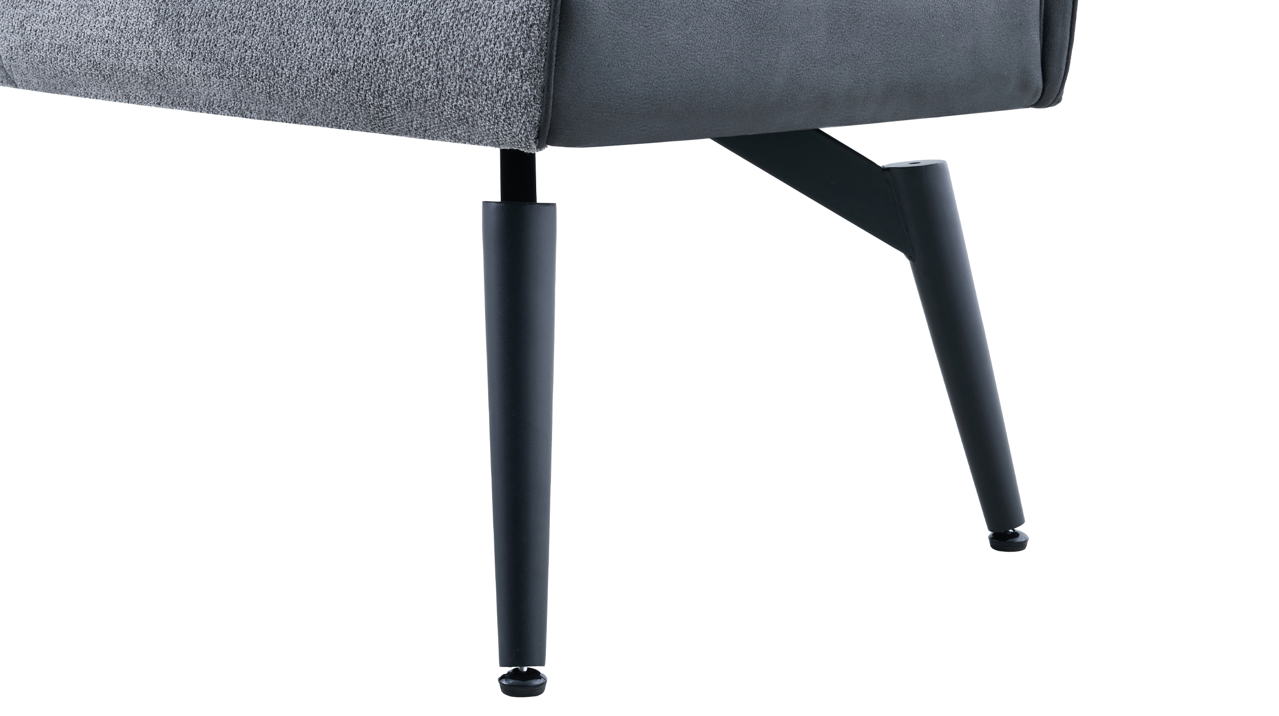 Sitzbank mit Rückenlehne 180 cm grau Microfaser Webstoff - TOMAR 