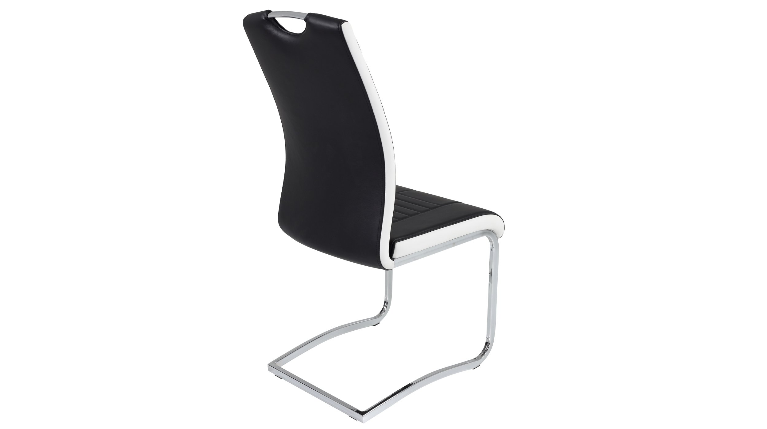 Schwingstuhl schwarz - weiß Lederlook - TABEA