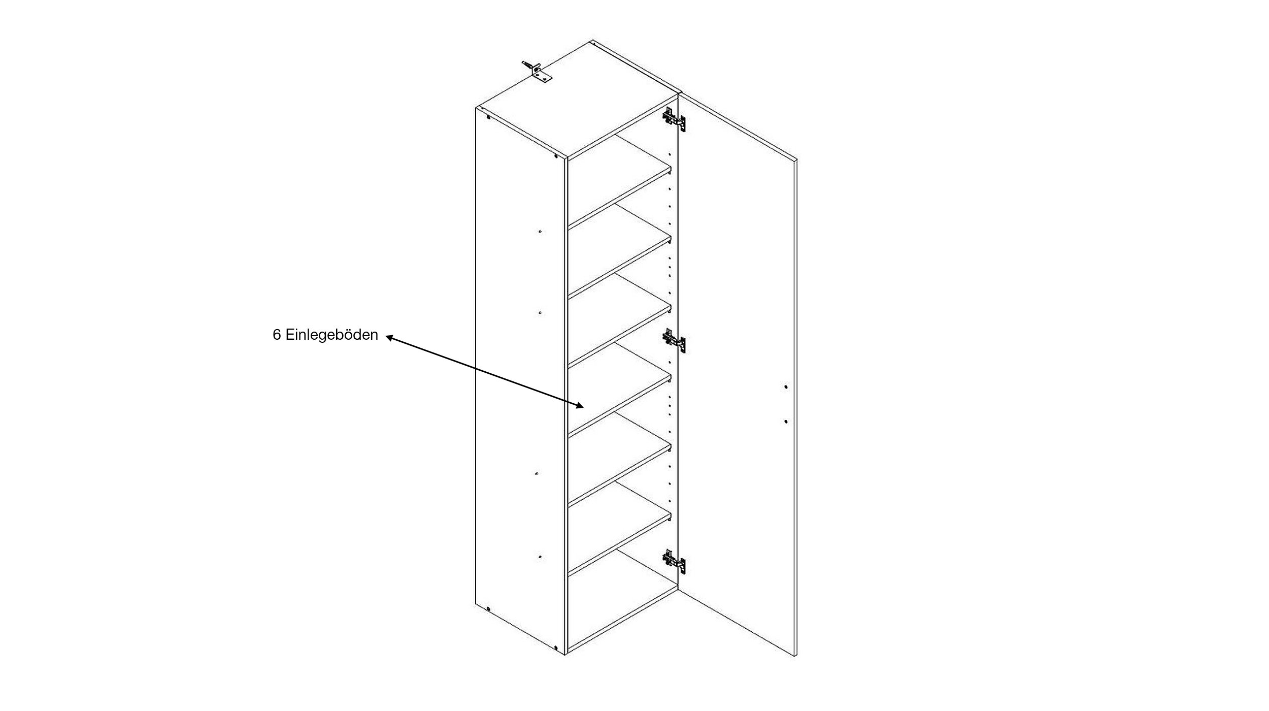 Kleiderschrank - Sägerau Eiche - 50 cm - MULTIRAUM