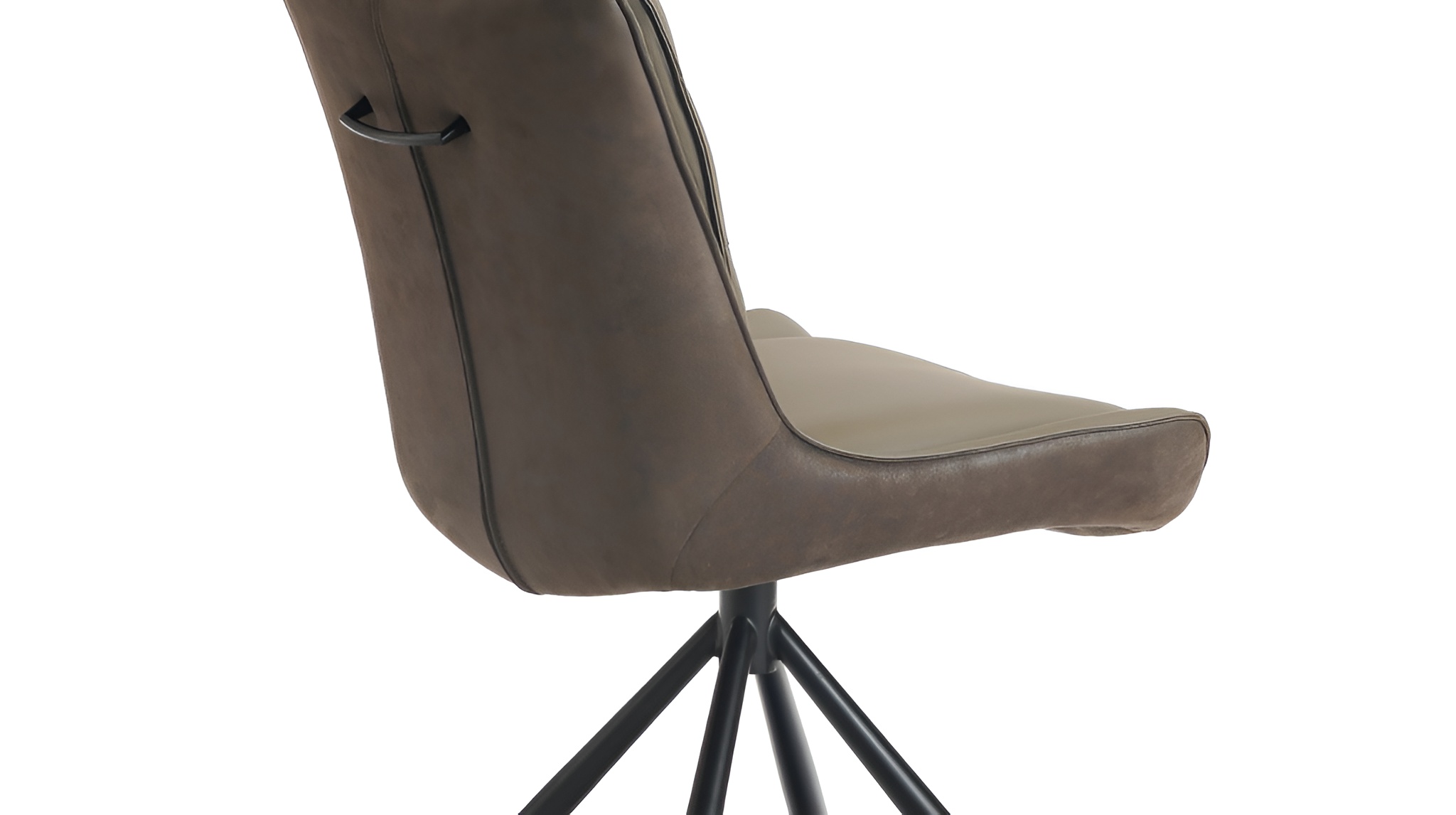 Polsterstuhl Schalenstuhl Echtleder braun - drehbar - MAURICE