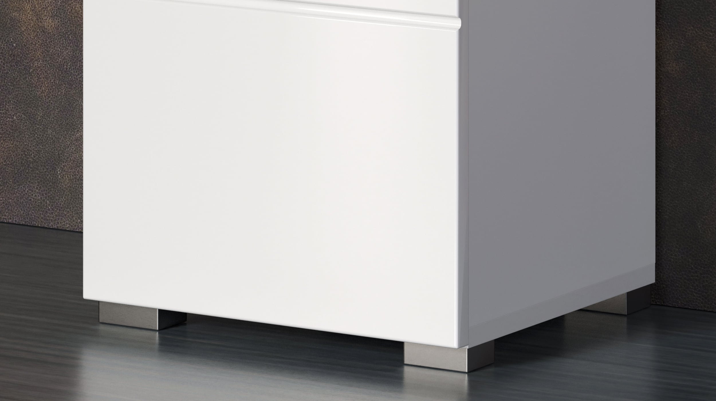 Bad Unterschrank weiß hochglanz 37 cm 1 Tür 1 Schublade - AMANDA