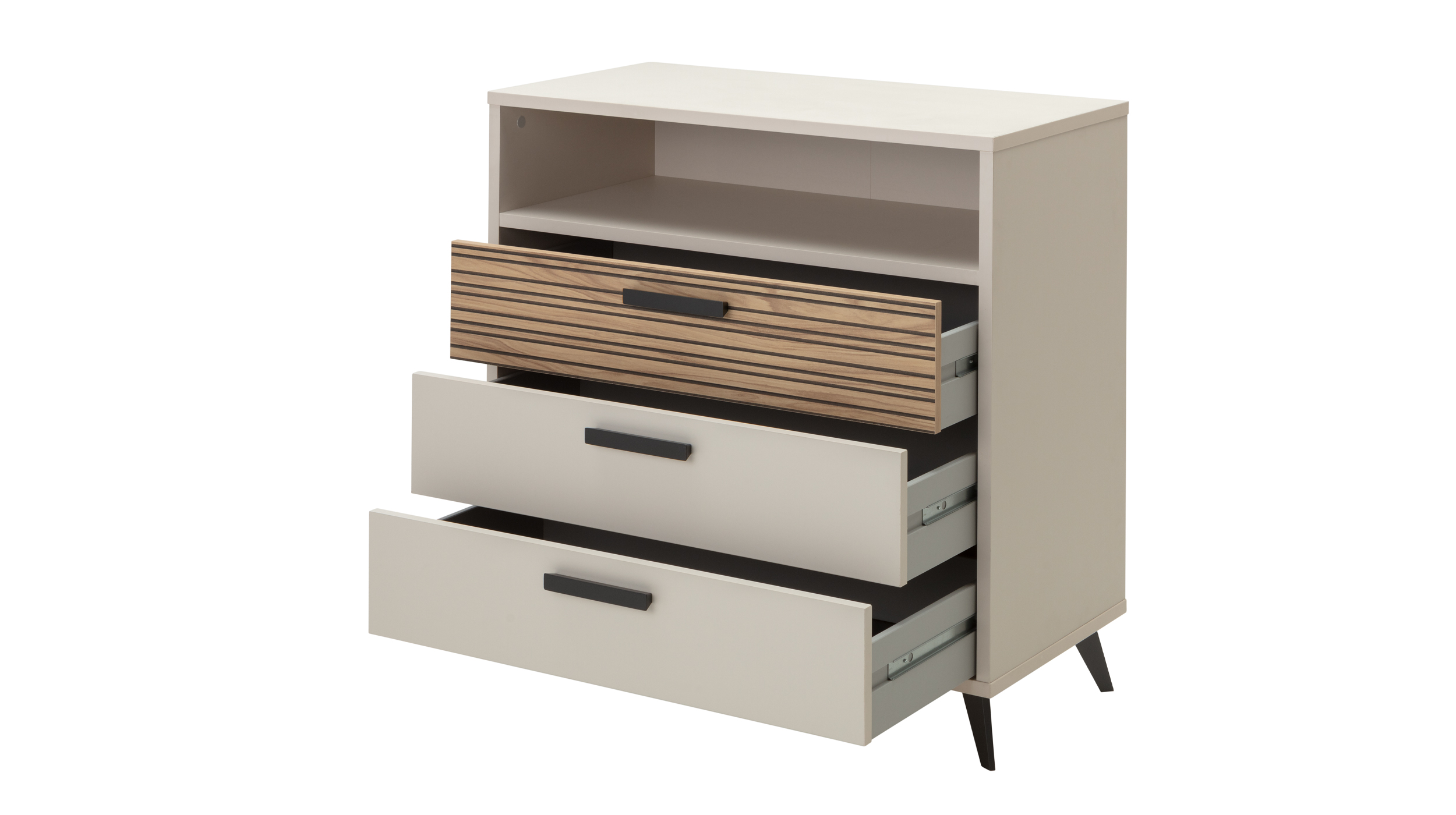 Kommode mit 3 Schubladen Eiche - beige - 92 x 45 cm - BRAVO