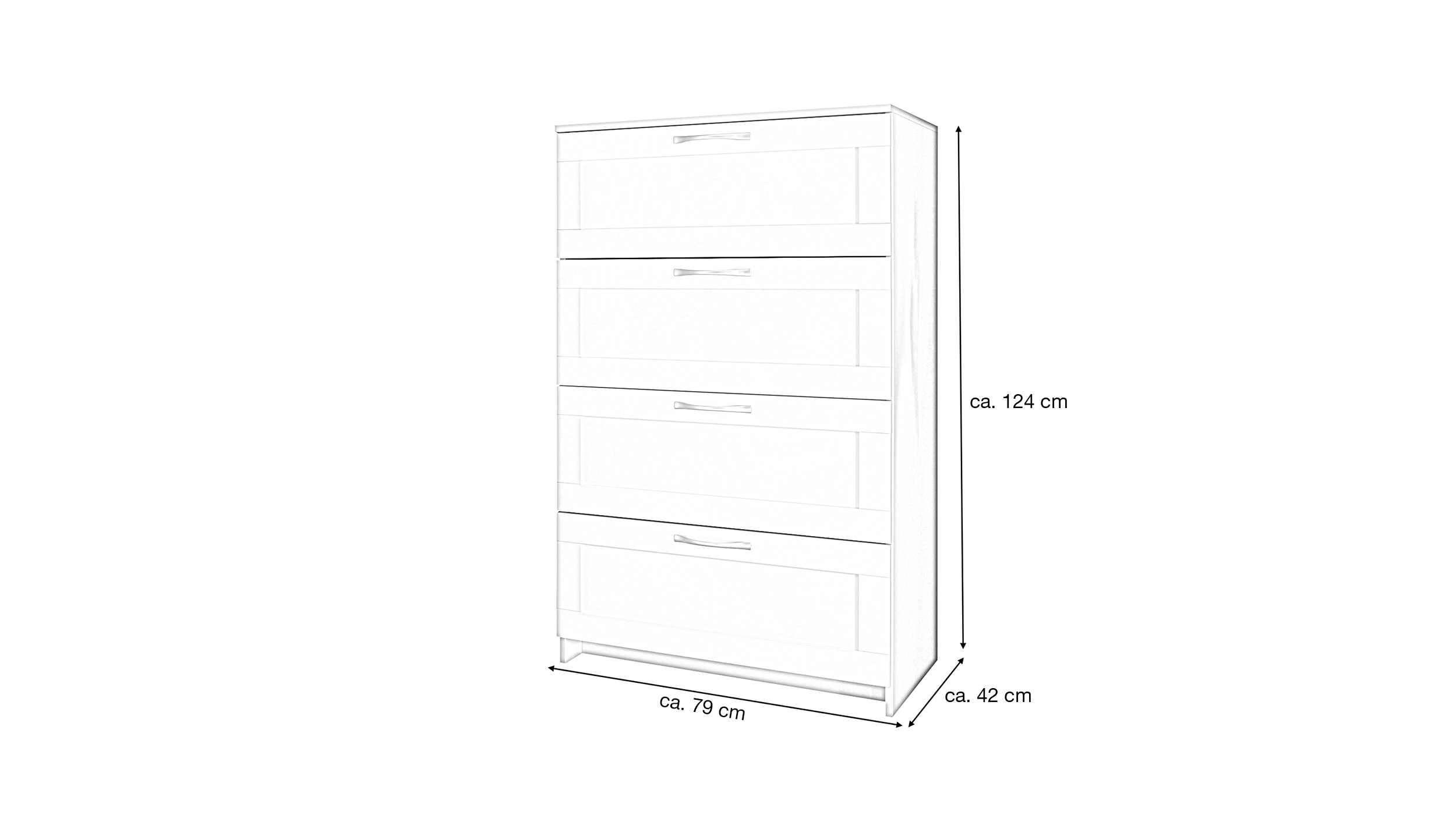 Kommode mit 4 Schubladen weiß 79 x 124 cm - SALIAS 
