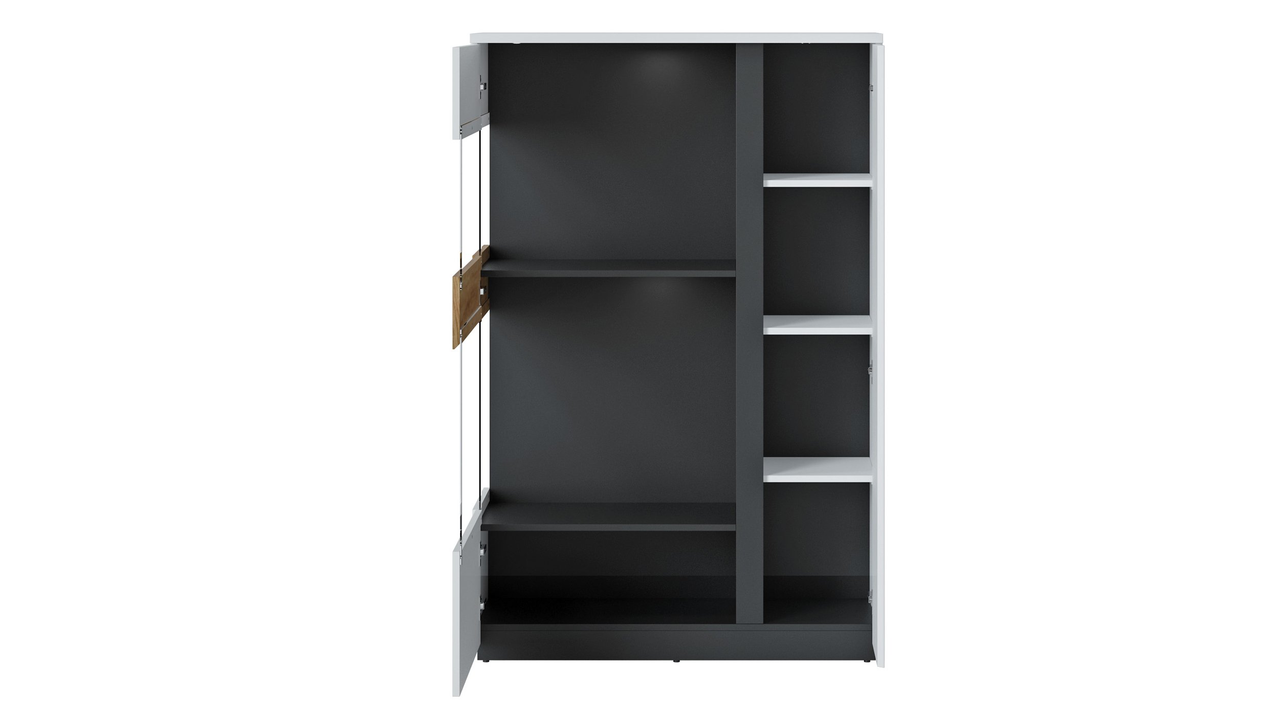 Vitrine mit Glastür alpinweiß - Catania Eiche Breite 98 cm - NOVENA