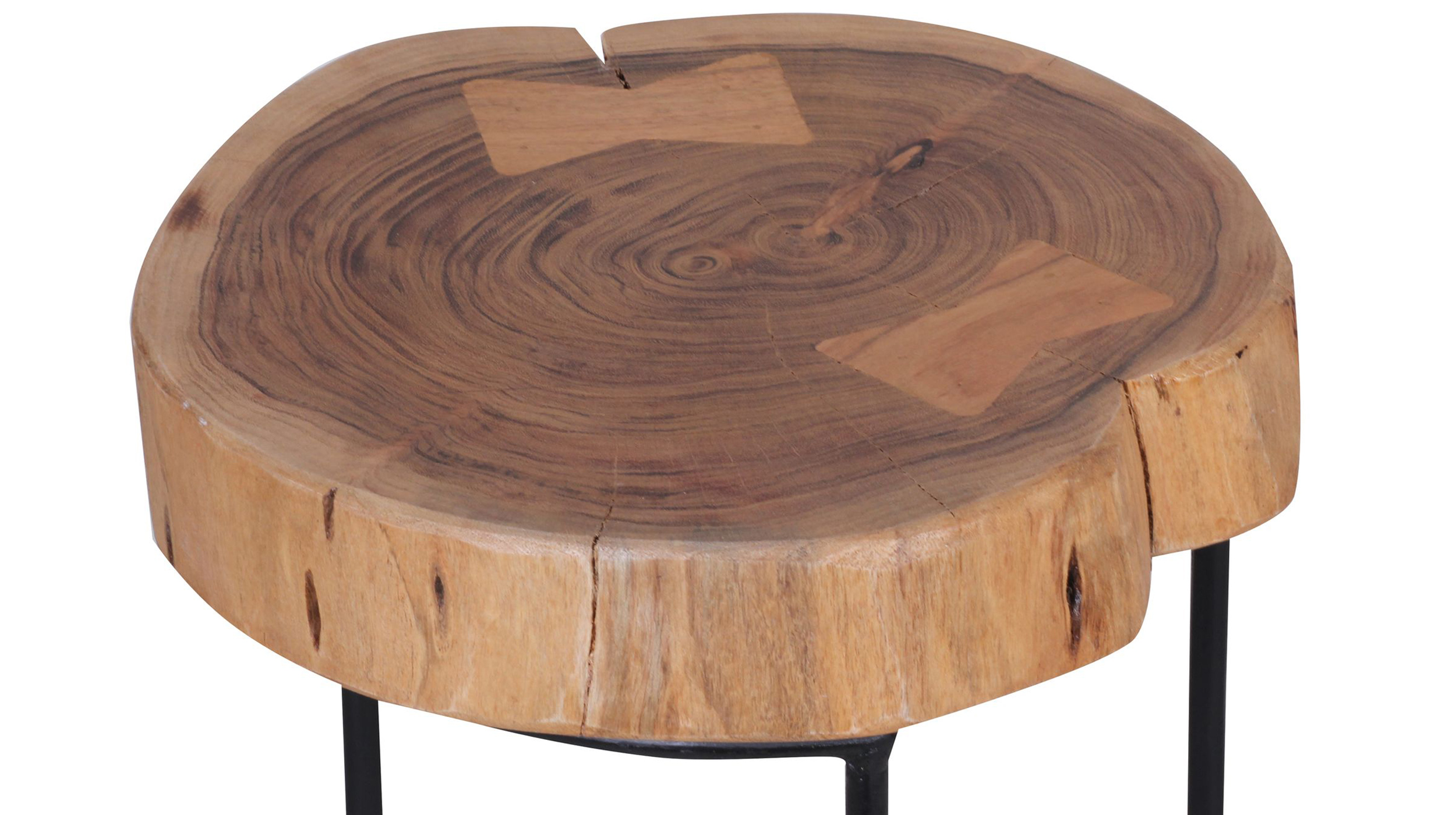 Beistelltisch Akazie massiv lackiert - rund - 28 x 55 cm - ACAS