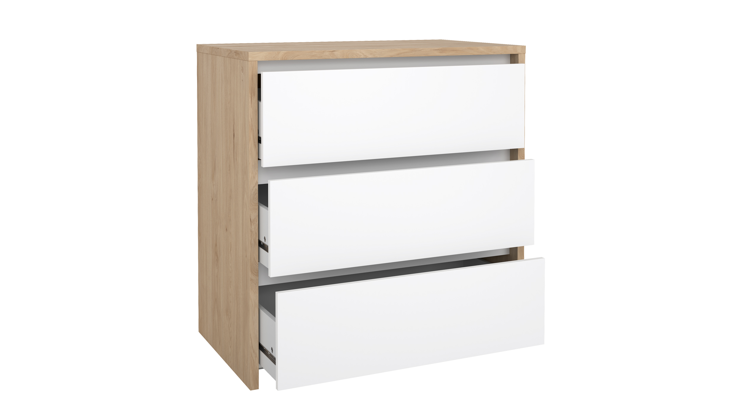 Kommode weiß hochglanz - Jackson Hickory 80 cm x 48 cm - NEXT