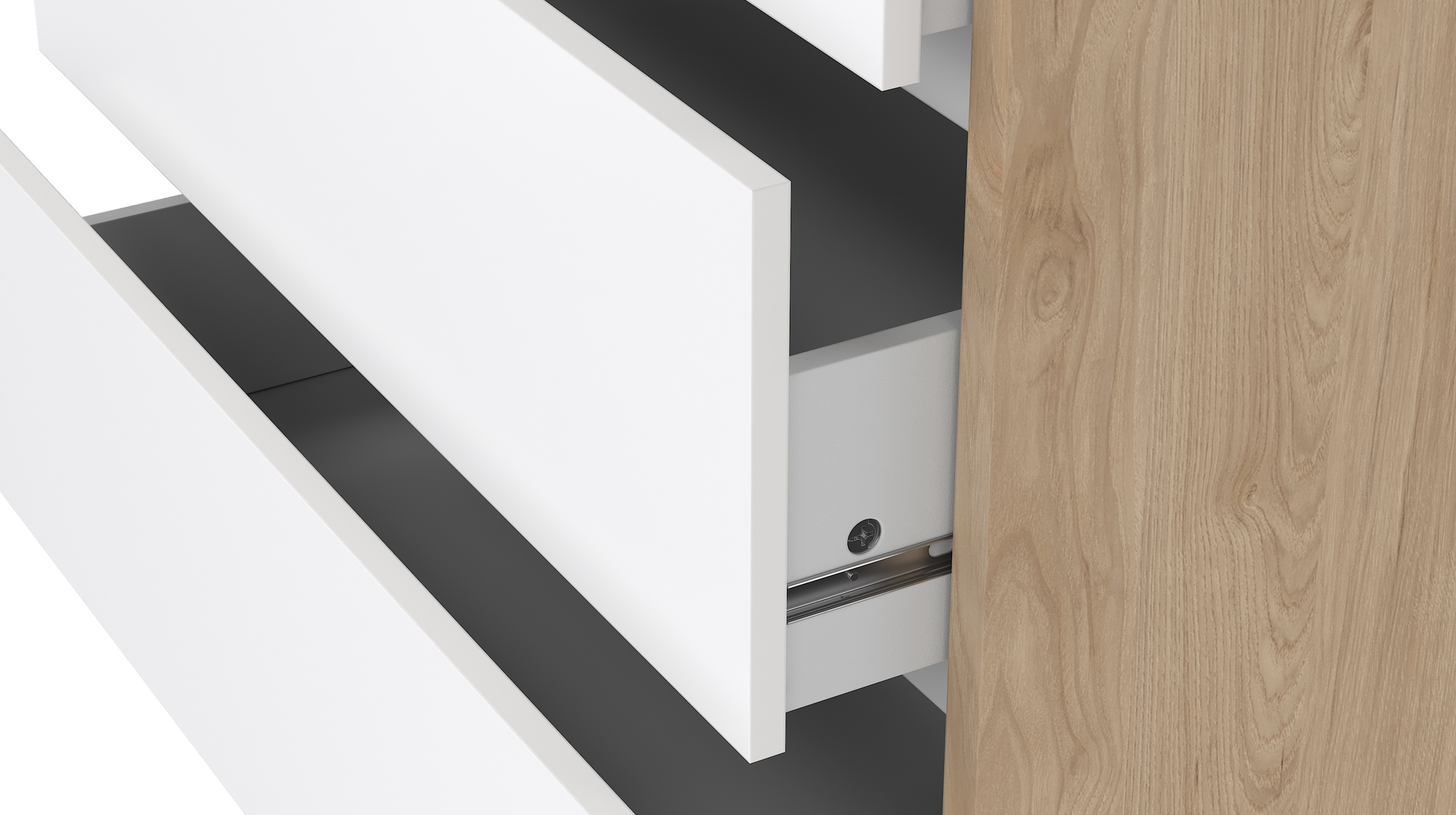 Kommode weiß hochglanz - Jackson Hickory 80 cm x 48 cm - NEXT