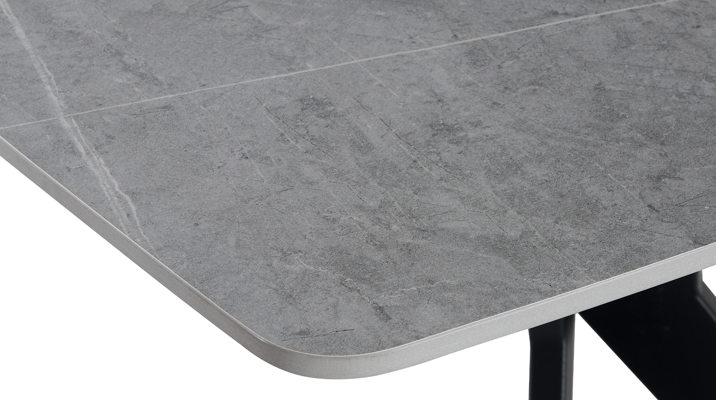 Esstisch 140 x 80 cm Marmoroptik grau - ZINASCO