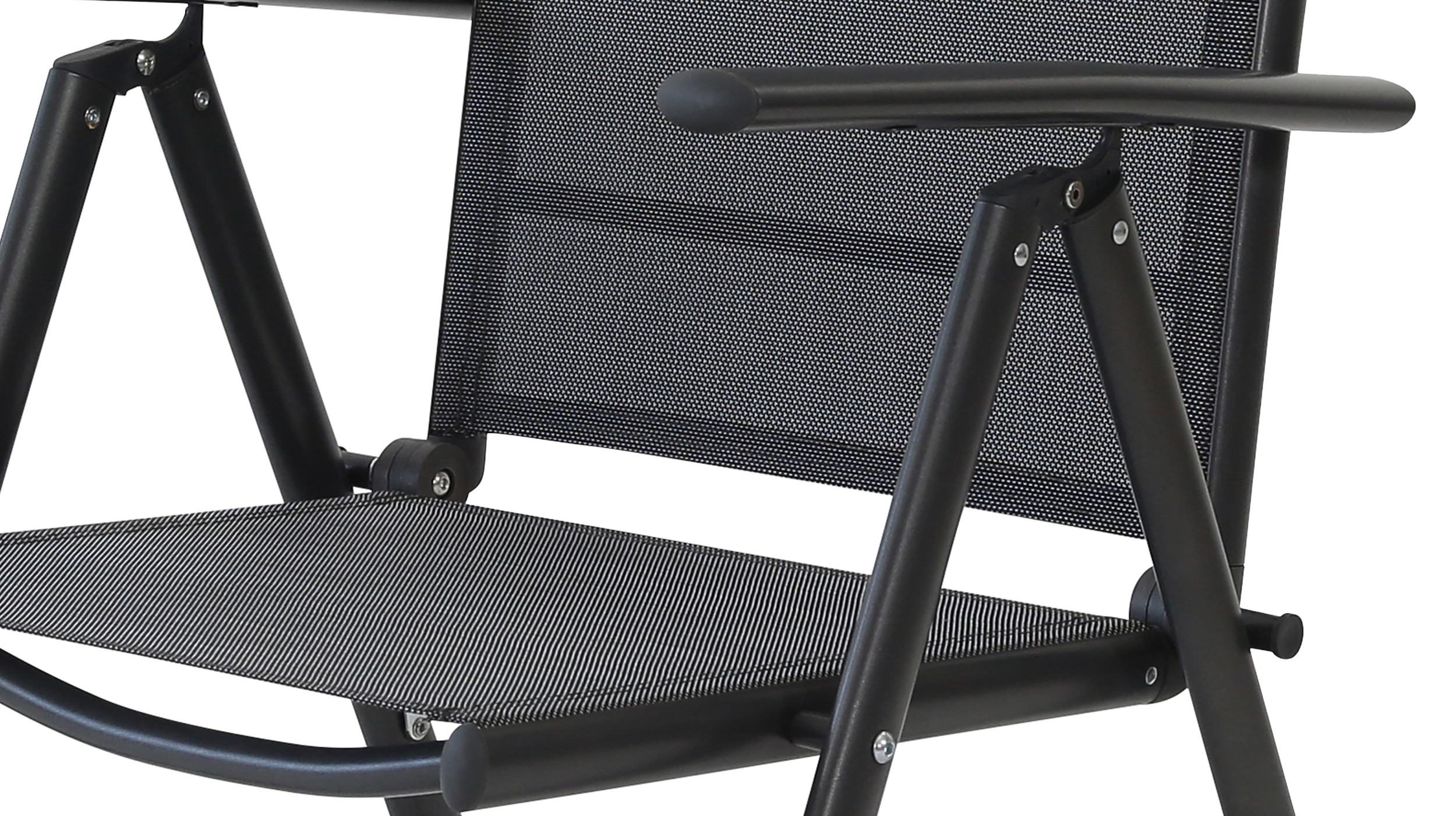 Gartenstuhl mit Armlehnen verstellbar schwarz - ELANO