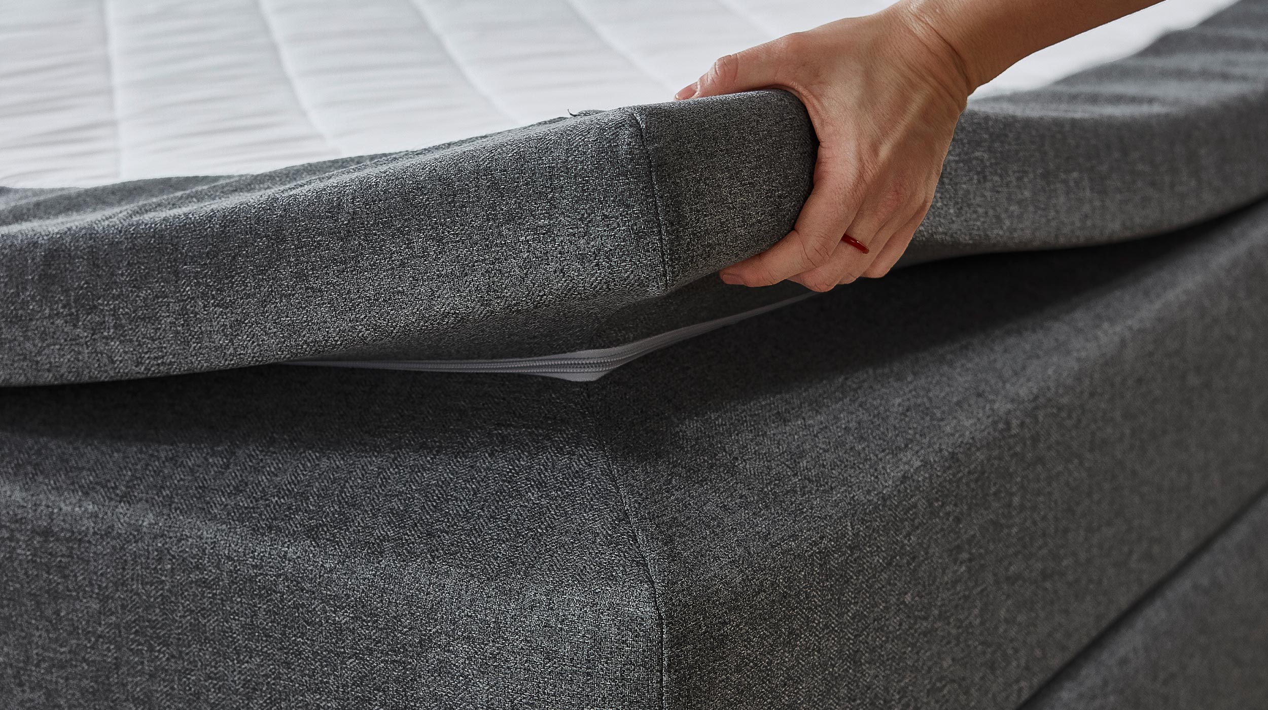 Boxspringbett 180 x 200 cm Stoffbezug grau - INNSBRUCK