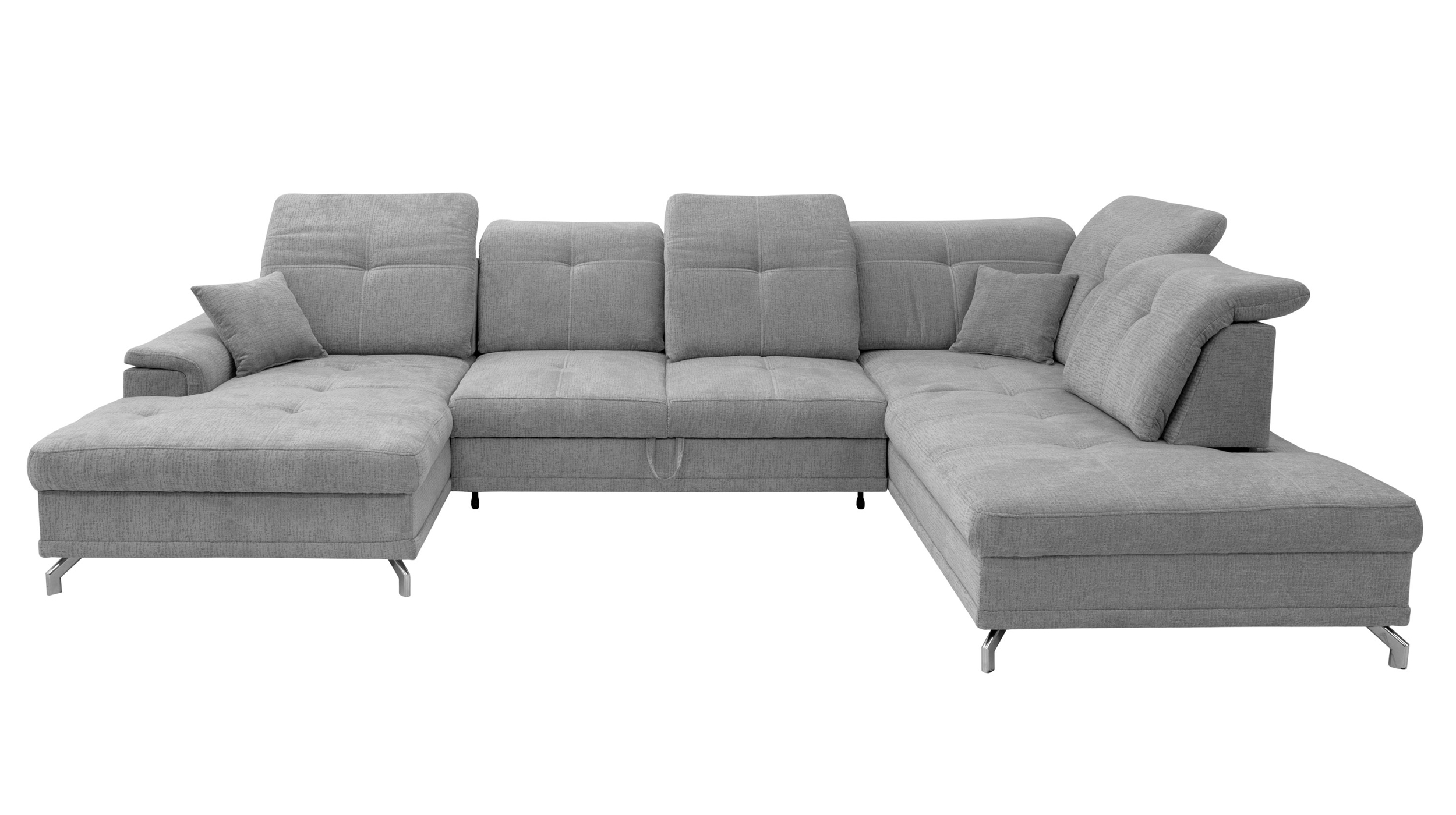 Wohnlandschaft Schlaffunktion grau Bettkasten - 360 cm - BRITTA