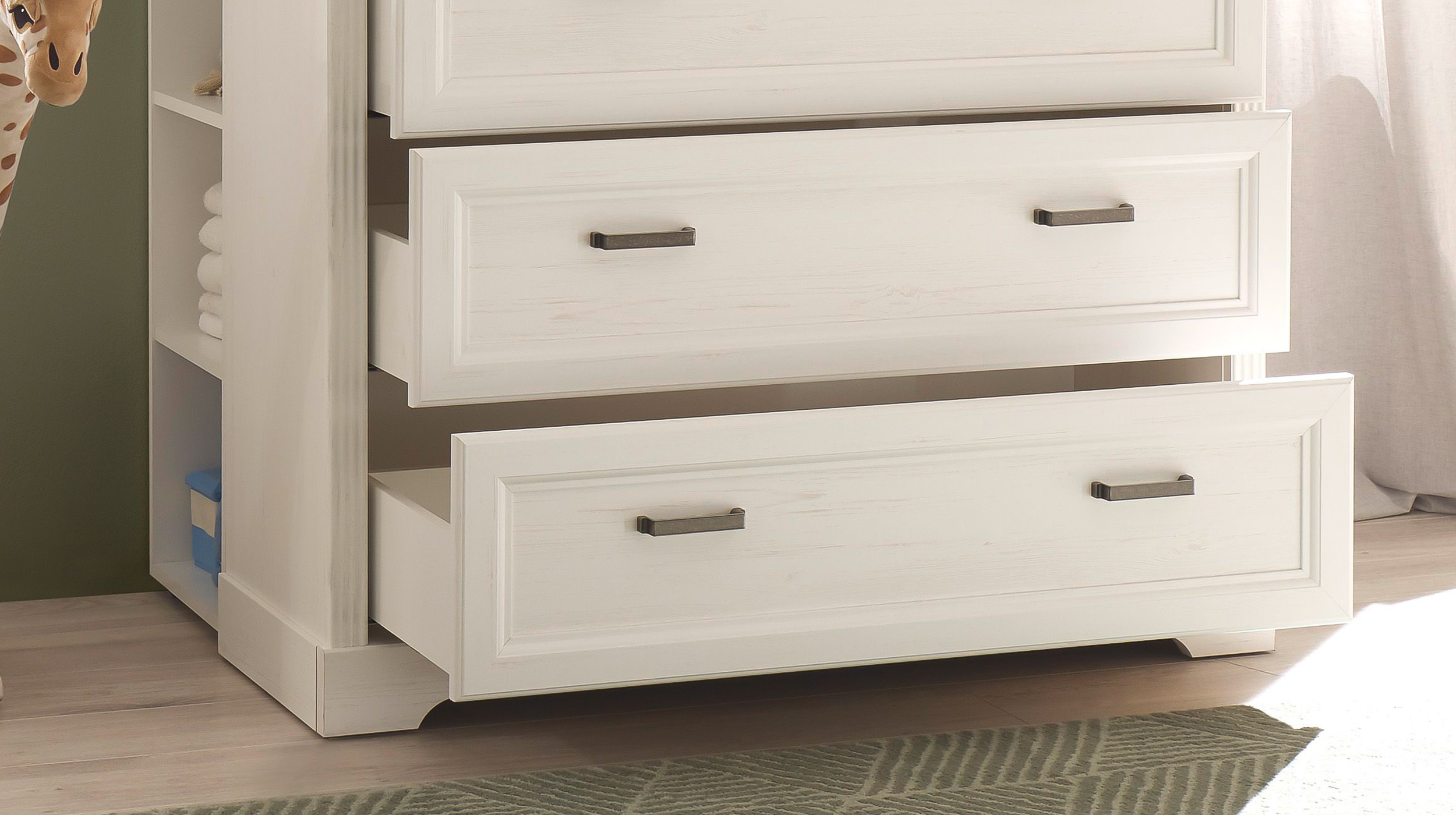 Kommode Wickelkommode weiß Anderson Pinie 114 cm - JASMIN 