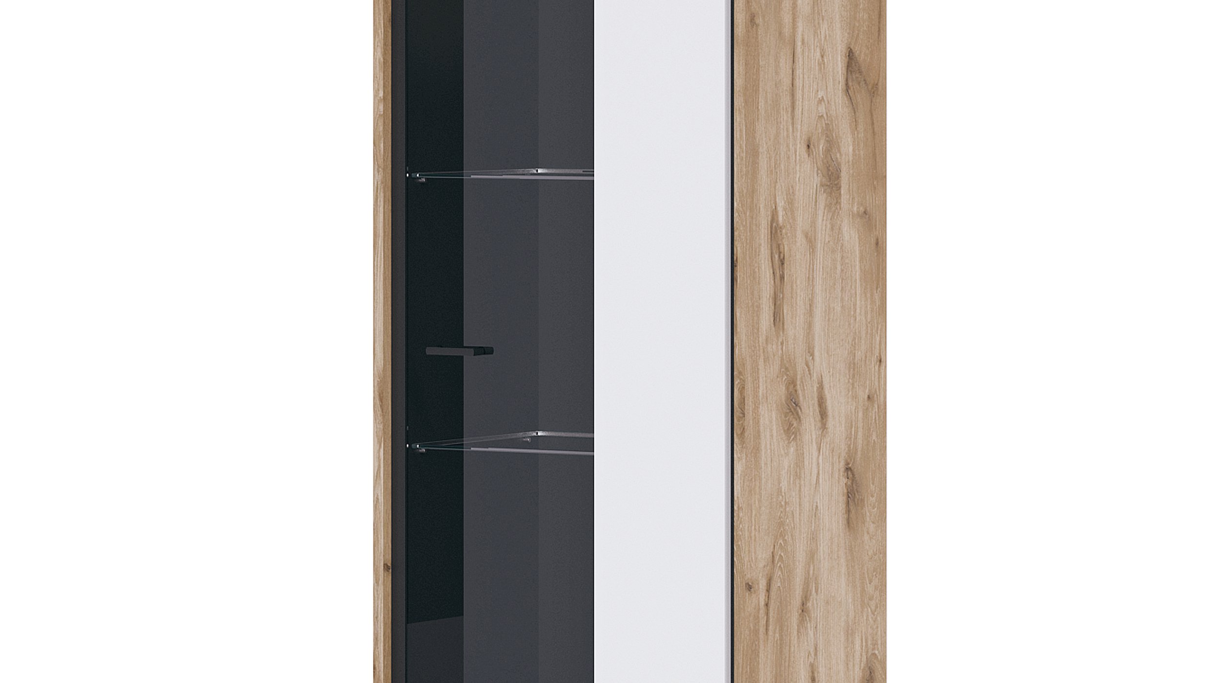 Vitrine weiß - Viking Eiche 207 cm - MESTRE