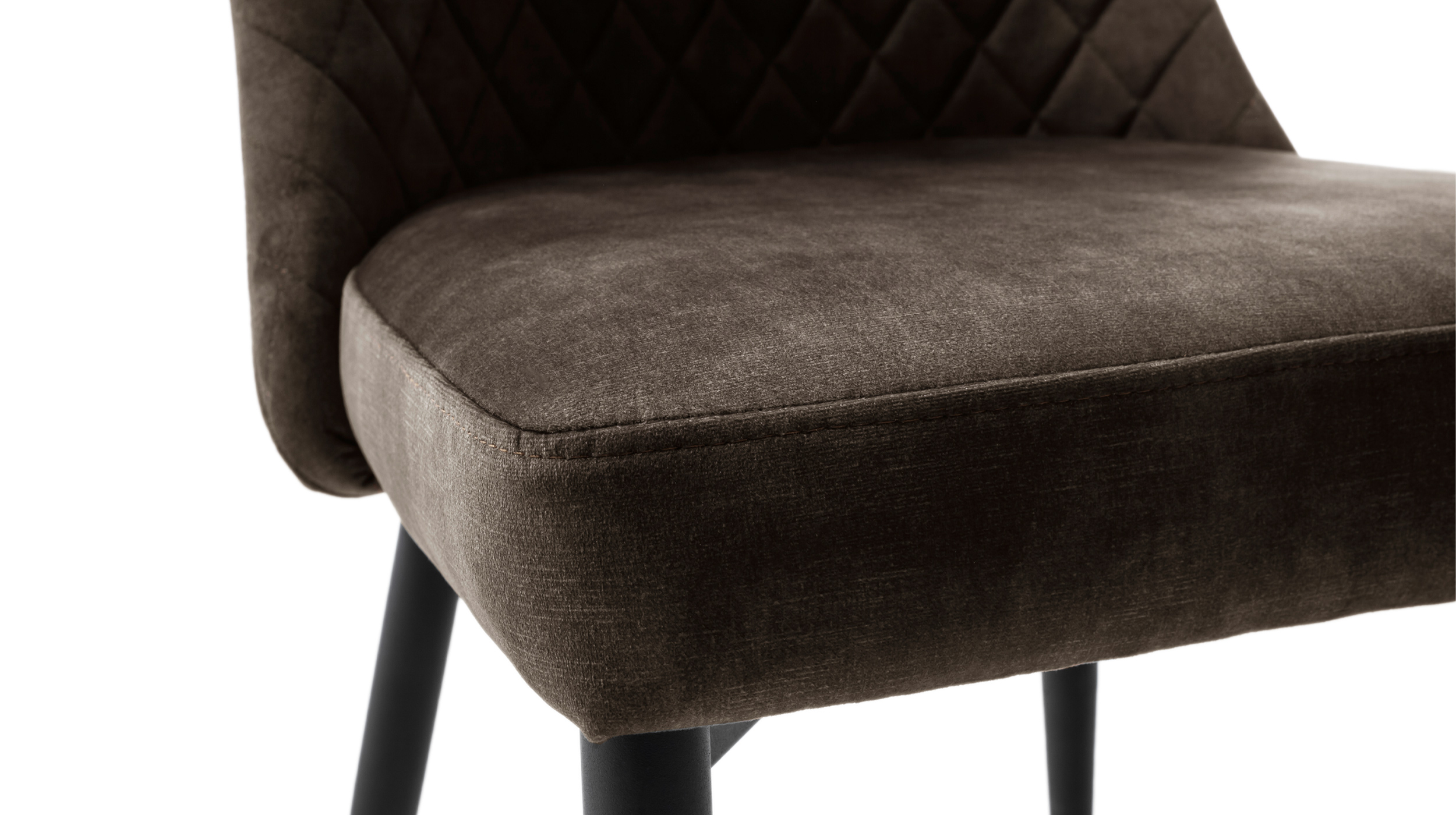 Polsterstuhl anthrazit Metallgestell Stoffbezug Veloursoptik - ABOSHI