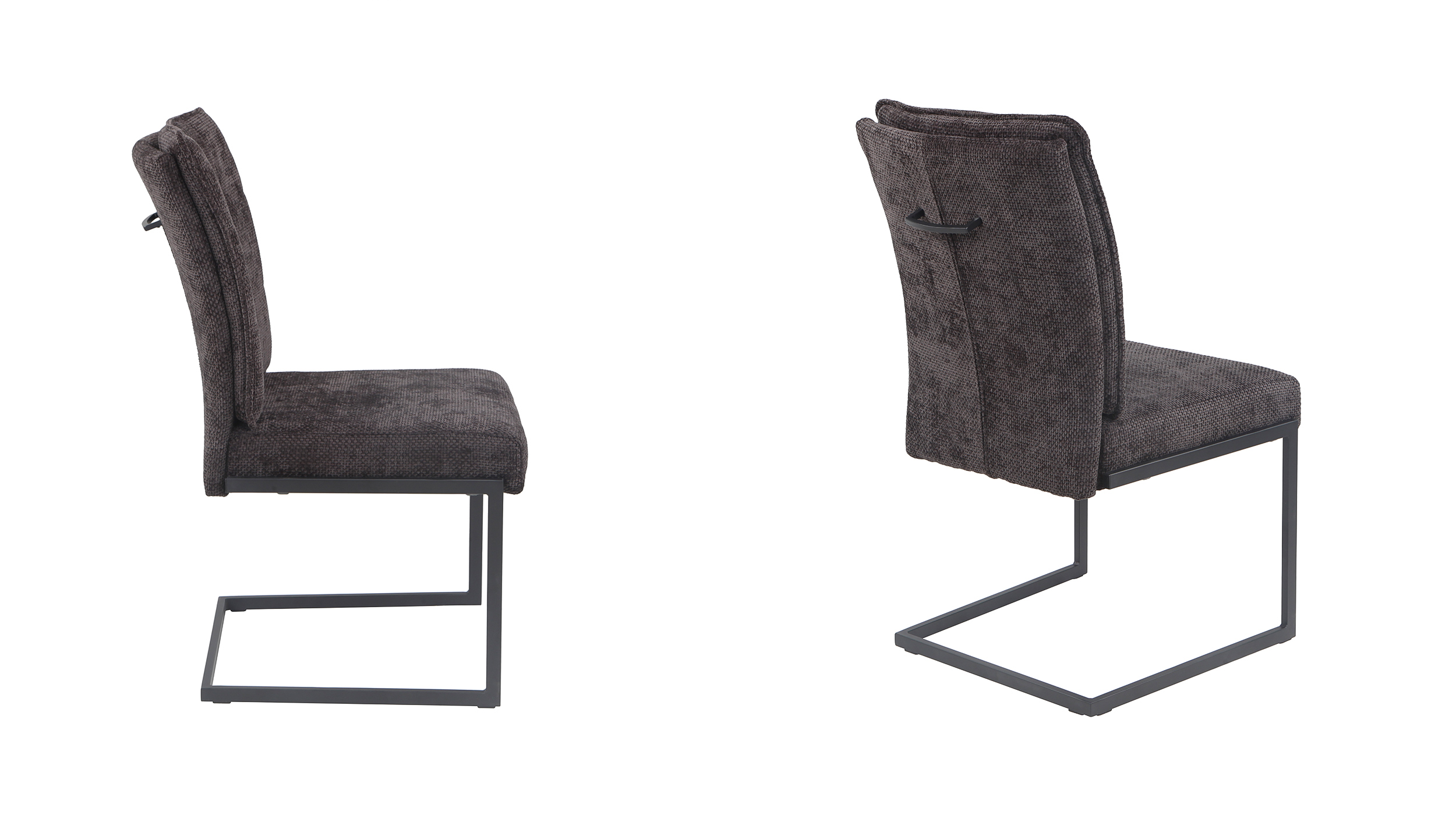 Moderner Schwingstuhl in anthrazit aus Webstoff - OLENA