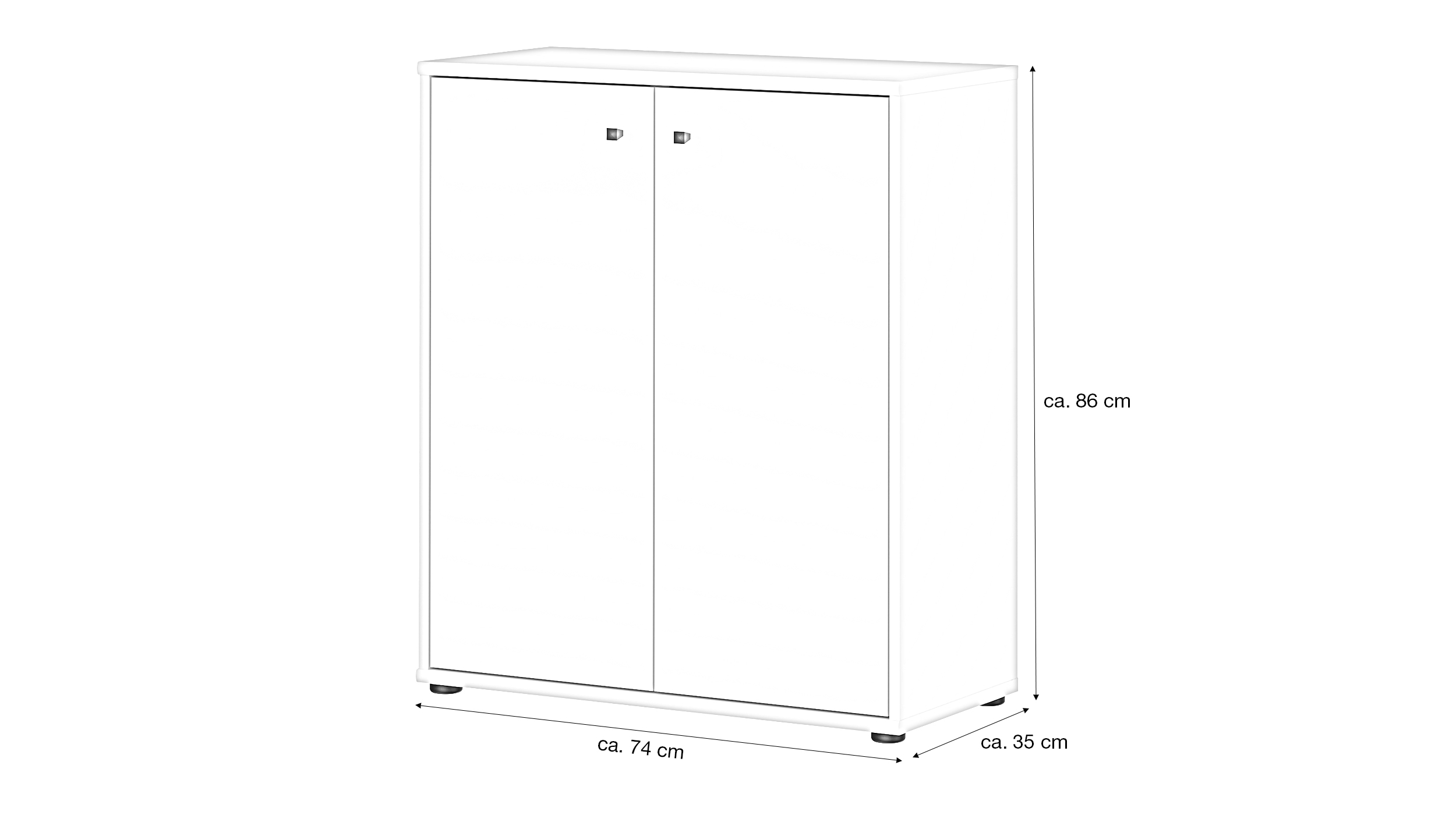 Kommode beige 86 cm - 2-türig - TEMPRA