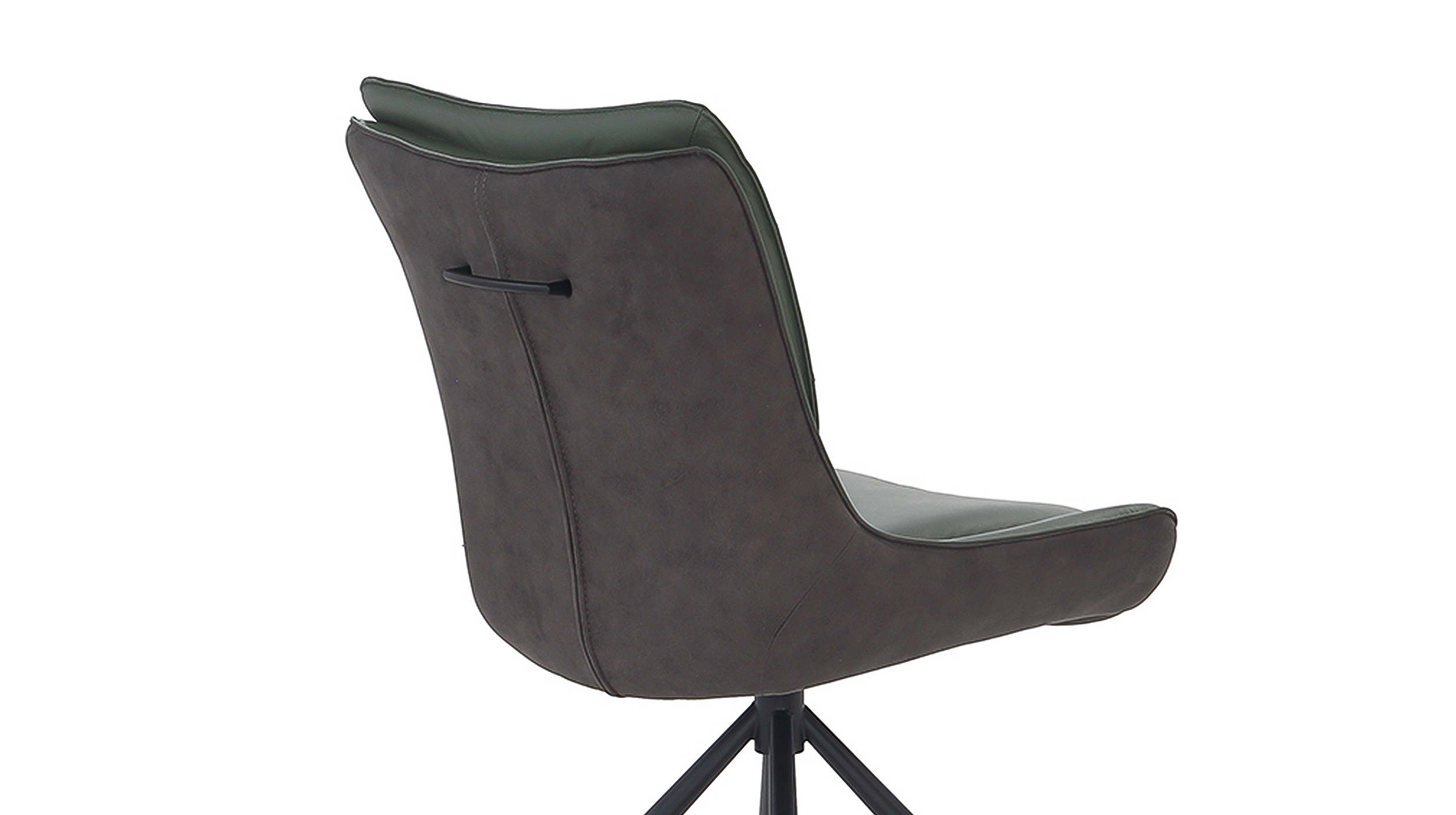 Polsterstuhl Schalenstuhl Echtleder grün - drehbar - MAURICE 