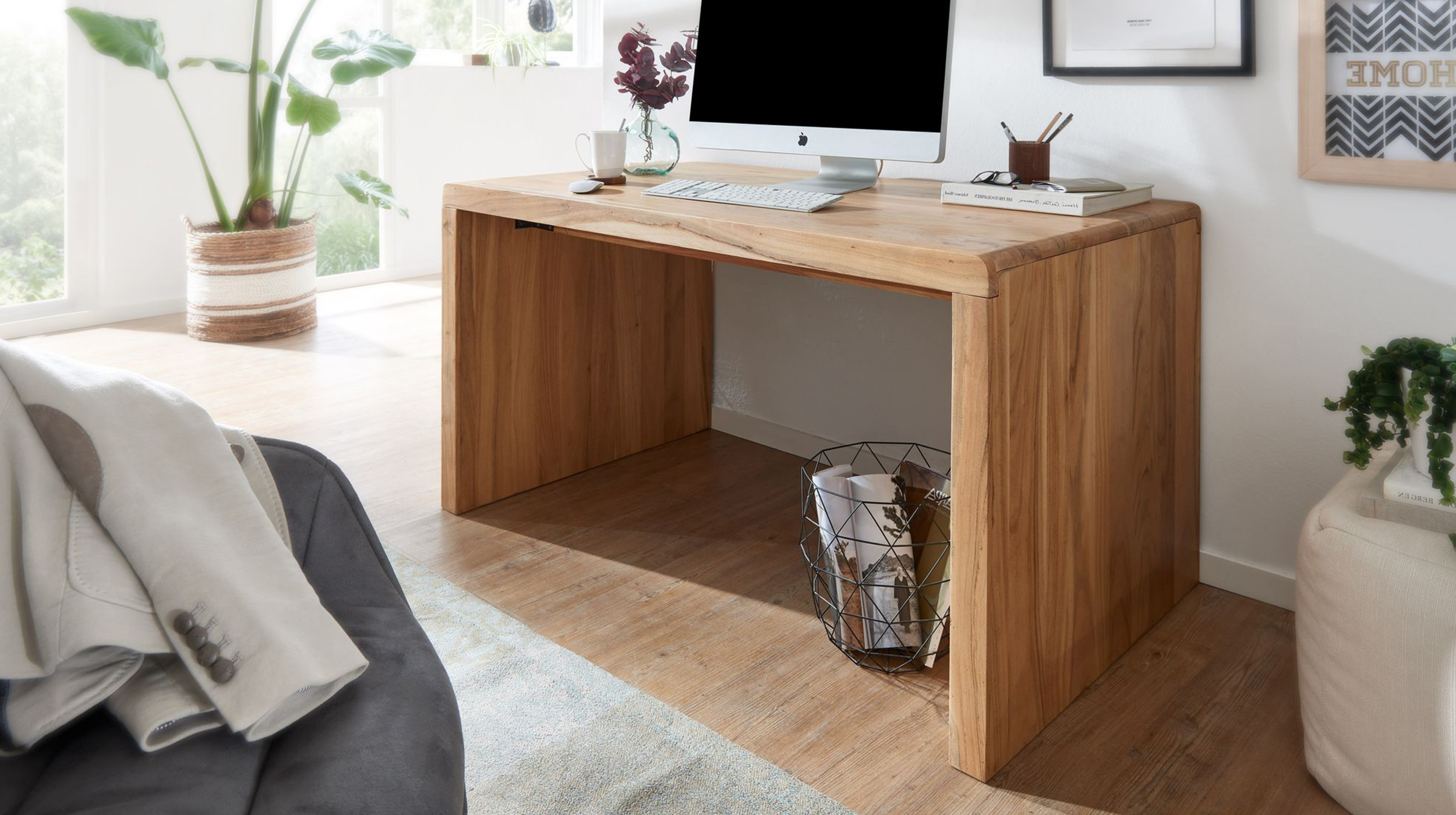 Schreibtisch Akazie Massivholz 160 x 80 cm - BOHATO