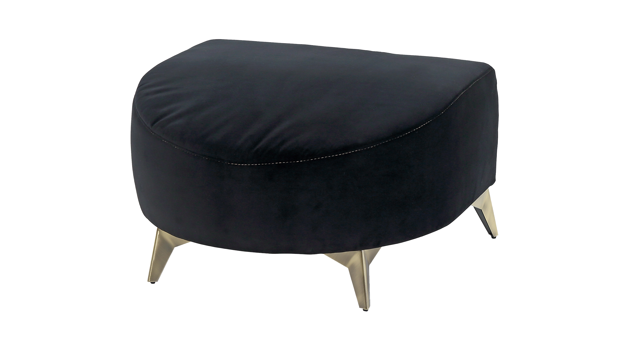 Hocker Sitzhocker 70 x 61 cm Samtstoff schwarz - YORK