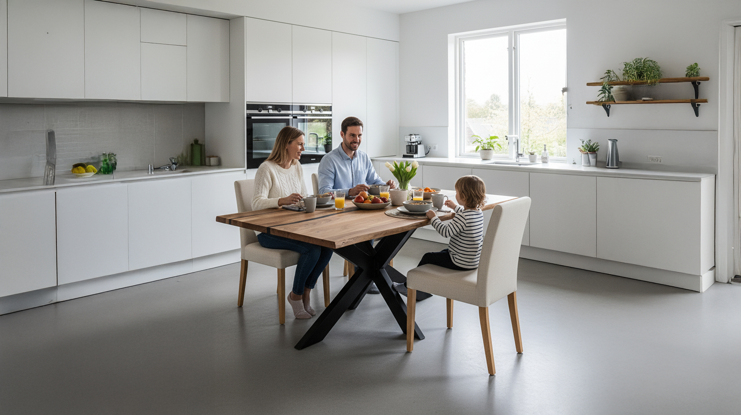 Esstisch Baumkantentisch 180 cm Akazie massiv Epoxidharz - TORVALD