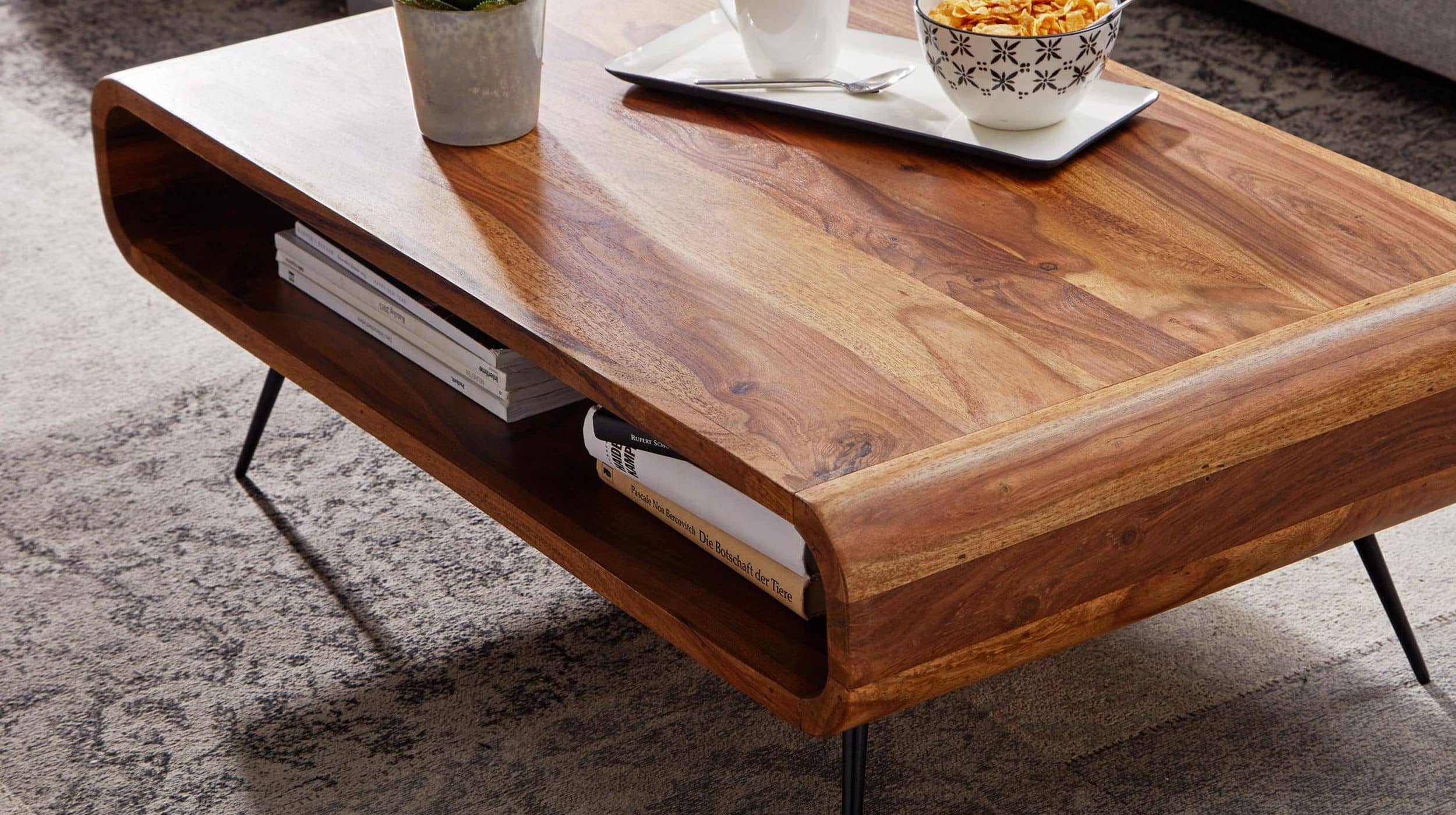 Couchtisch Sheesham massiv gebeizt - 90 x 55 cm - RAYNE