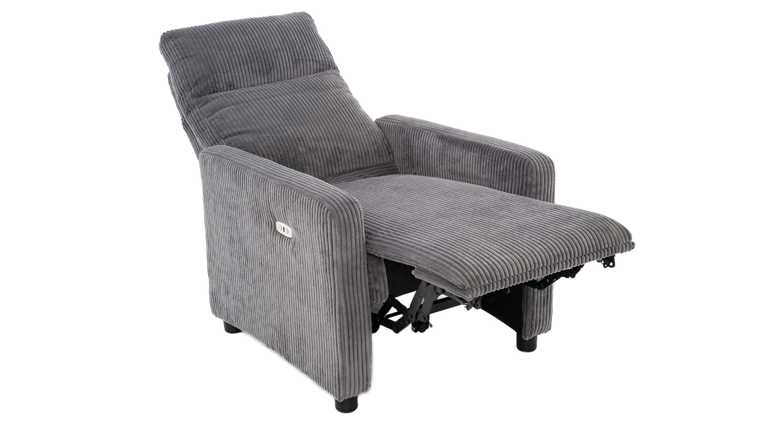 Fernsehsessel Cord grau mit Relaxfunktion - LIVANO