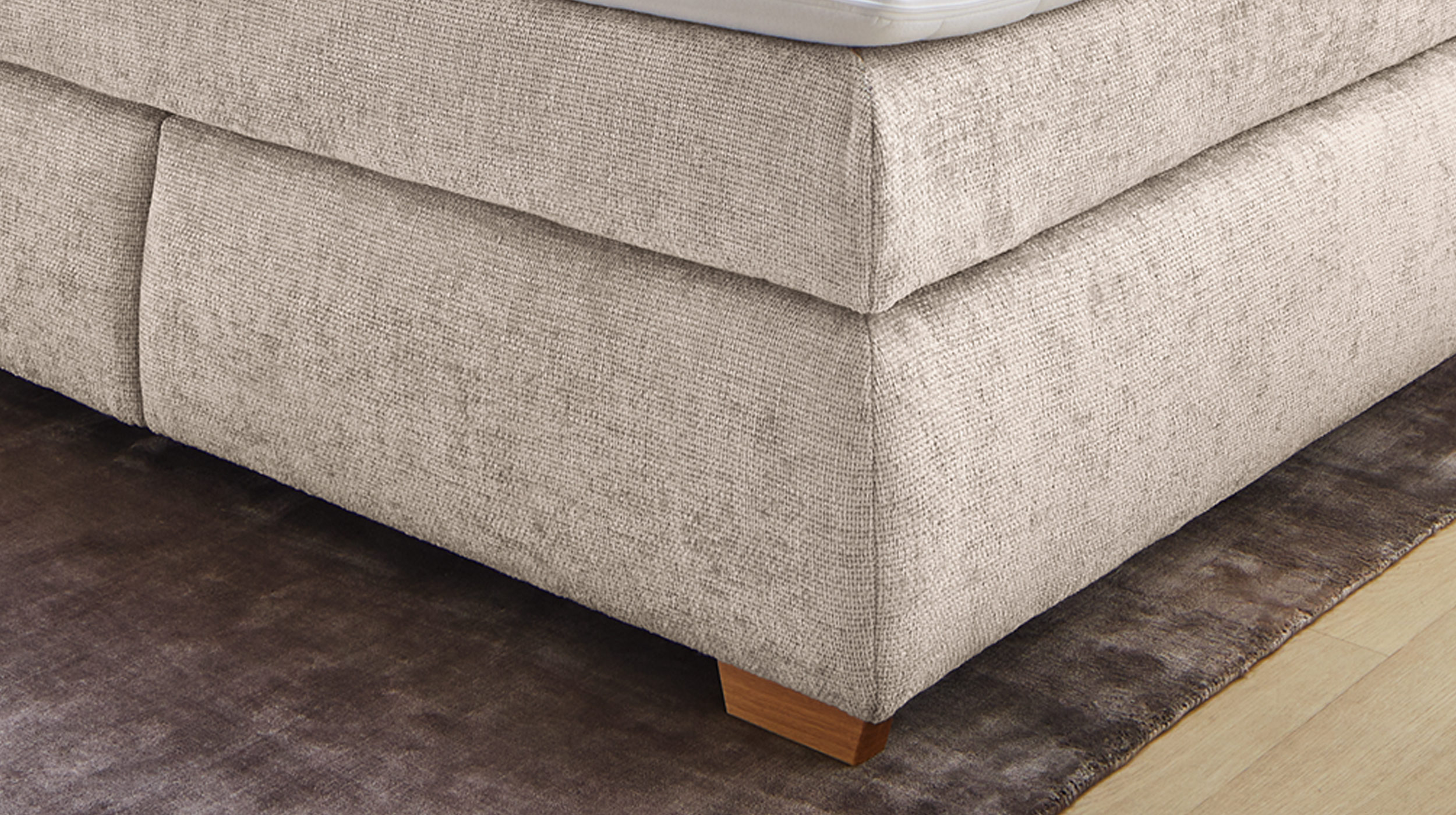 Boxspringbett 180 x 200 cm Chenille grau-beige - VALENTINA