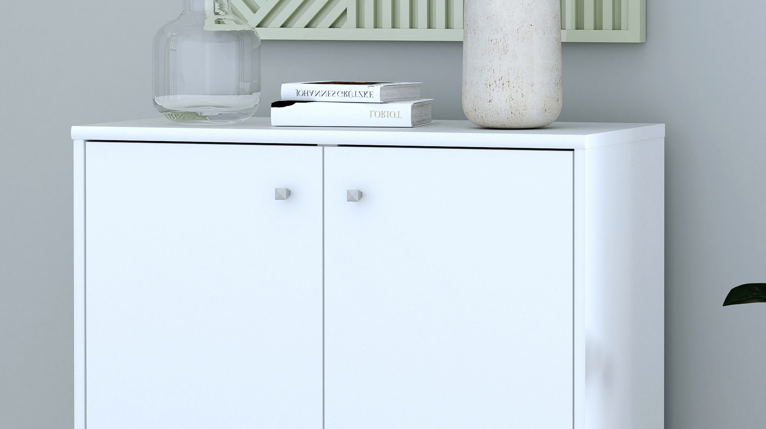 Kommode weiß 74 x 35 cm - 2-türig - TEMPRA