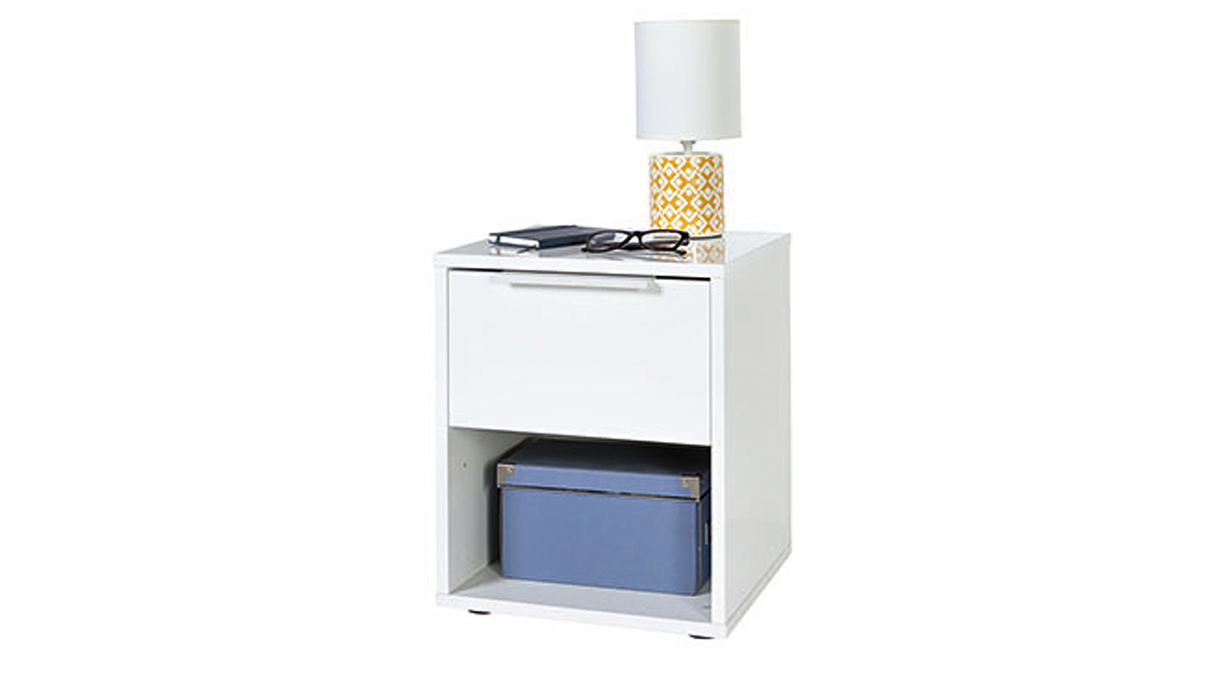 Nachttisch weiß hochglanz 52 x 87 cm 1 Schublade - ESPRESSO