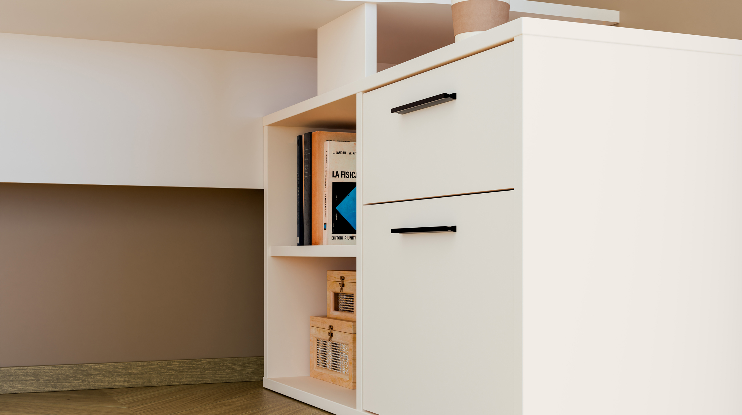 Eck-Schreibtisch beige 200 x 122 cm - TEZAUR