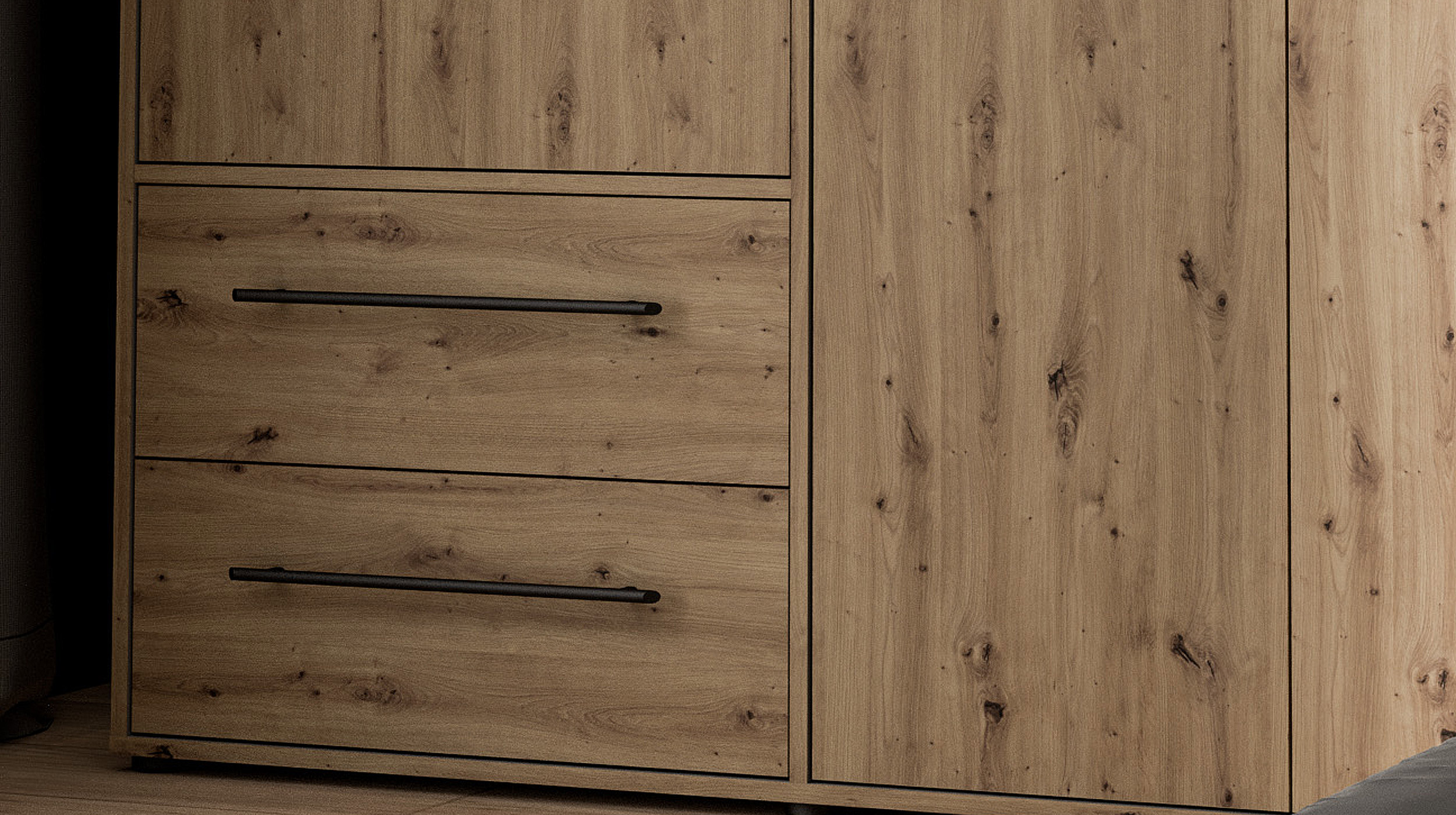 Kleiderschrank Artisan Eiche - 206 cm - MOKKARIS